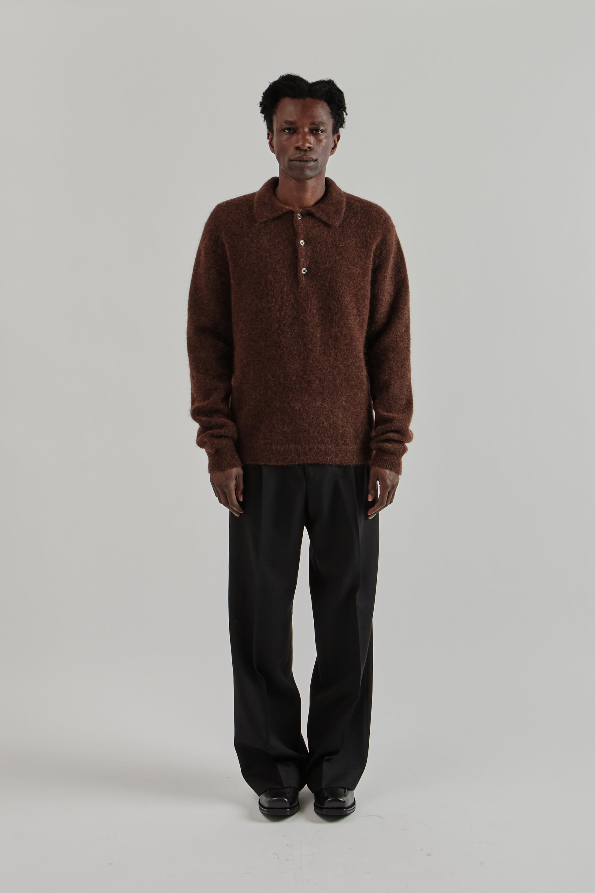 Sunflower FW25 Mohair Polo Brown1