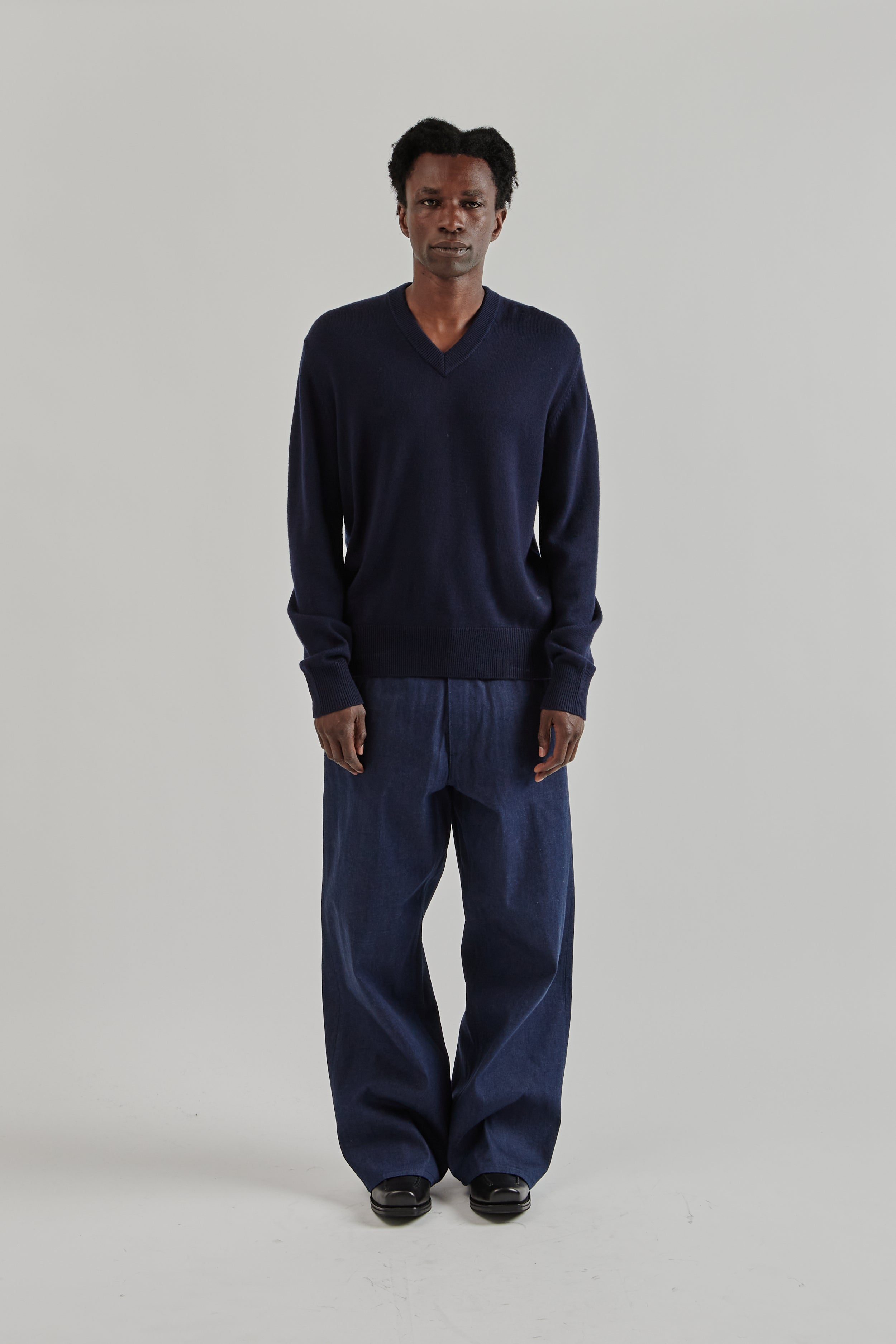 Sunflower Moon Merino V Neck - Navy | Wallace Mercantile Shop