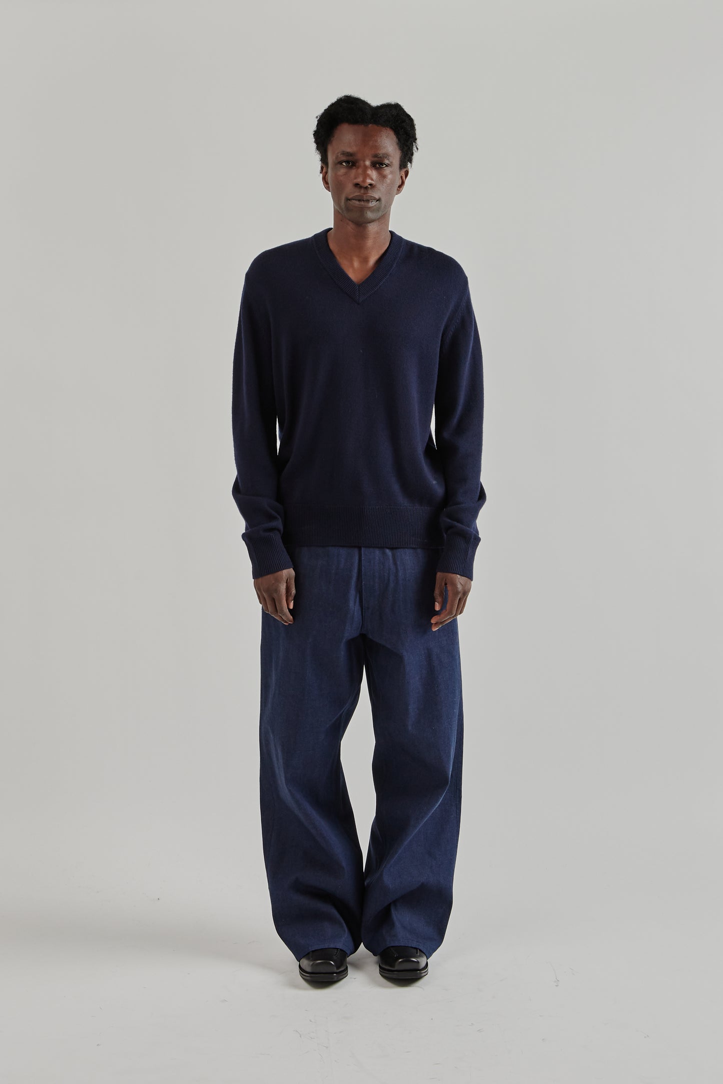 Sunflower FW25 Moon Merino V Neck Navy1