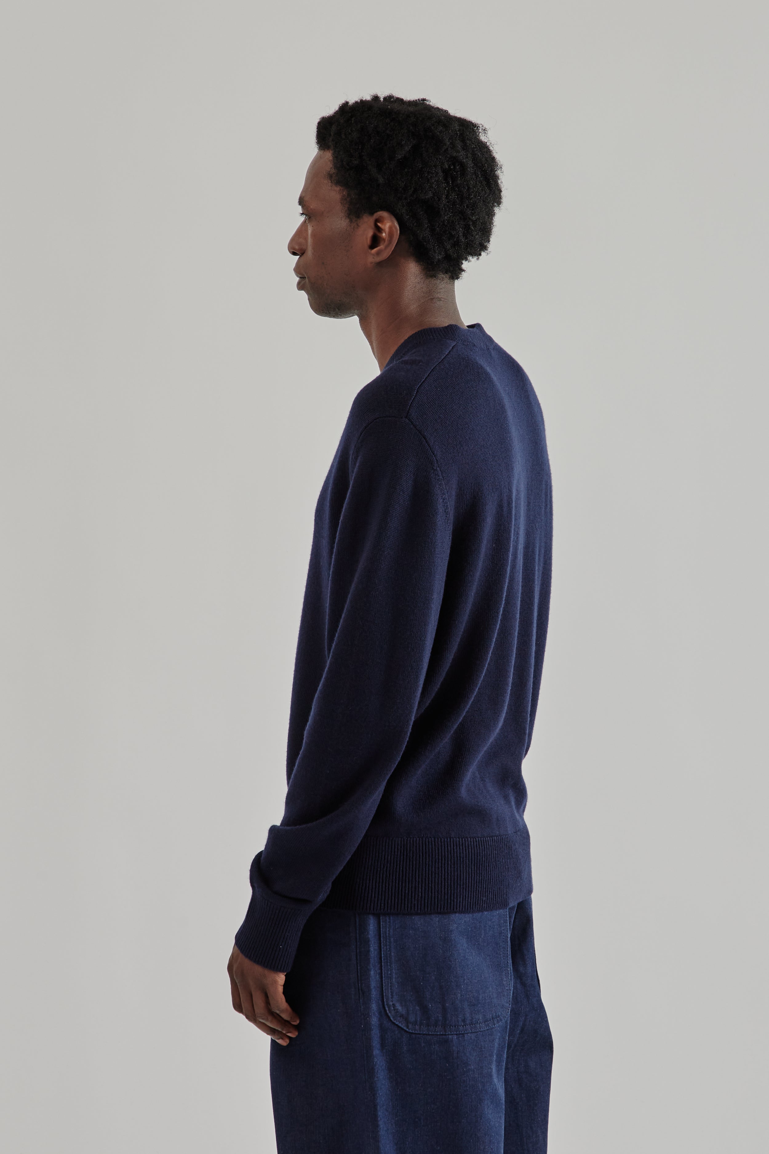 トップス SUNFLOWER Moon Merino V Neck Navy S Sunflower Moon Merino V Neck - Navy | Wallace Mercantile Shop