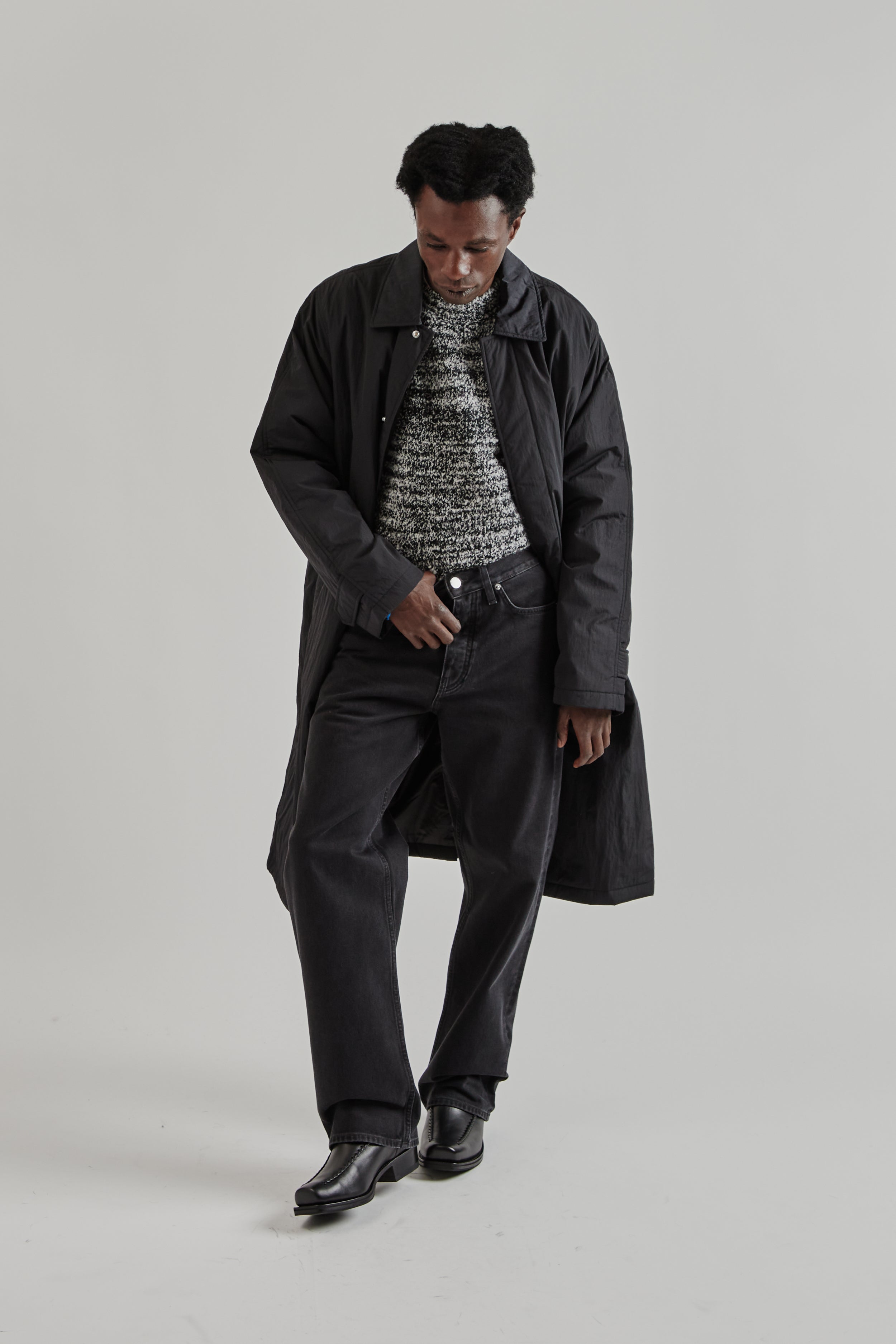 ジャケット・アウター Sunflower Relaxed Nylon Coat - Black 50 Sunflower Relaxed Nylon Coat - Black | Wallace Mercantile Shop