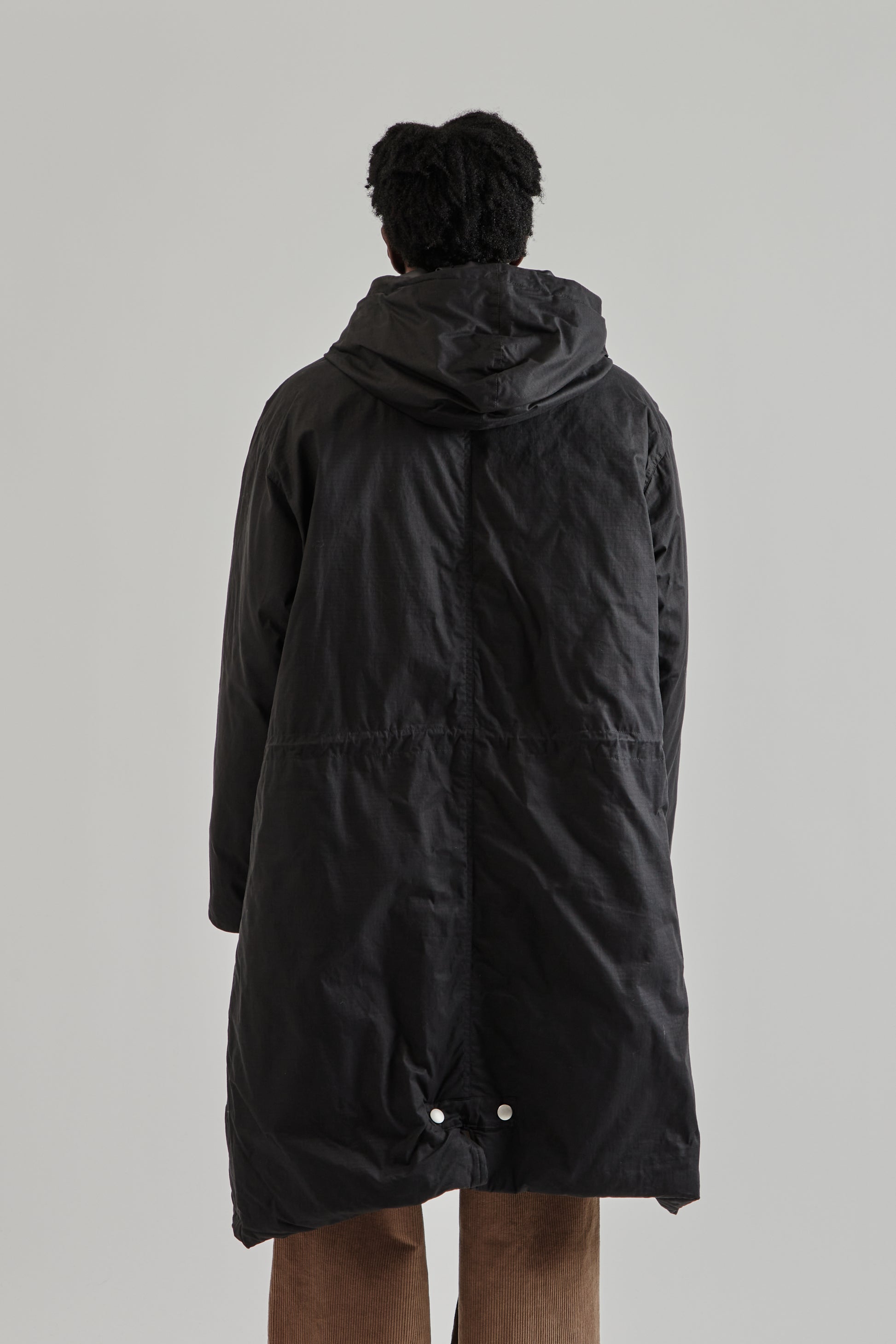 Sunflower FW25 Waxed Parka Coat Black12