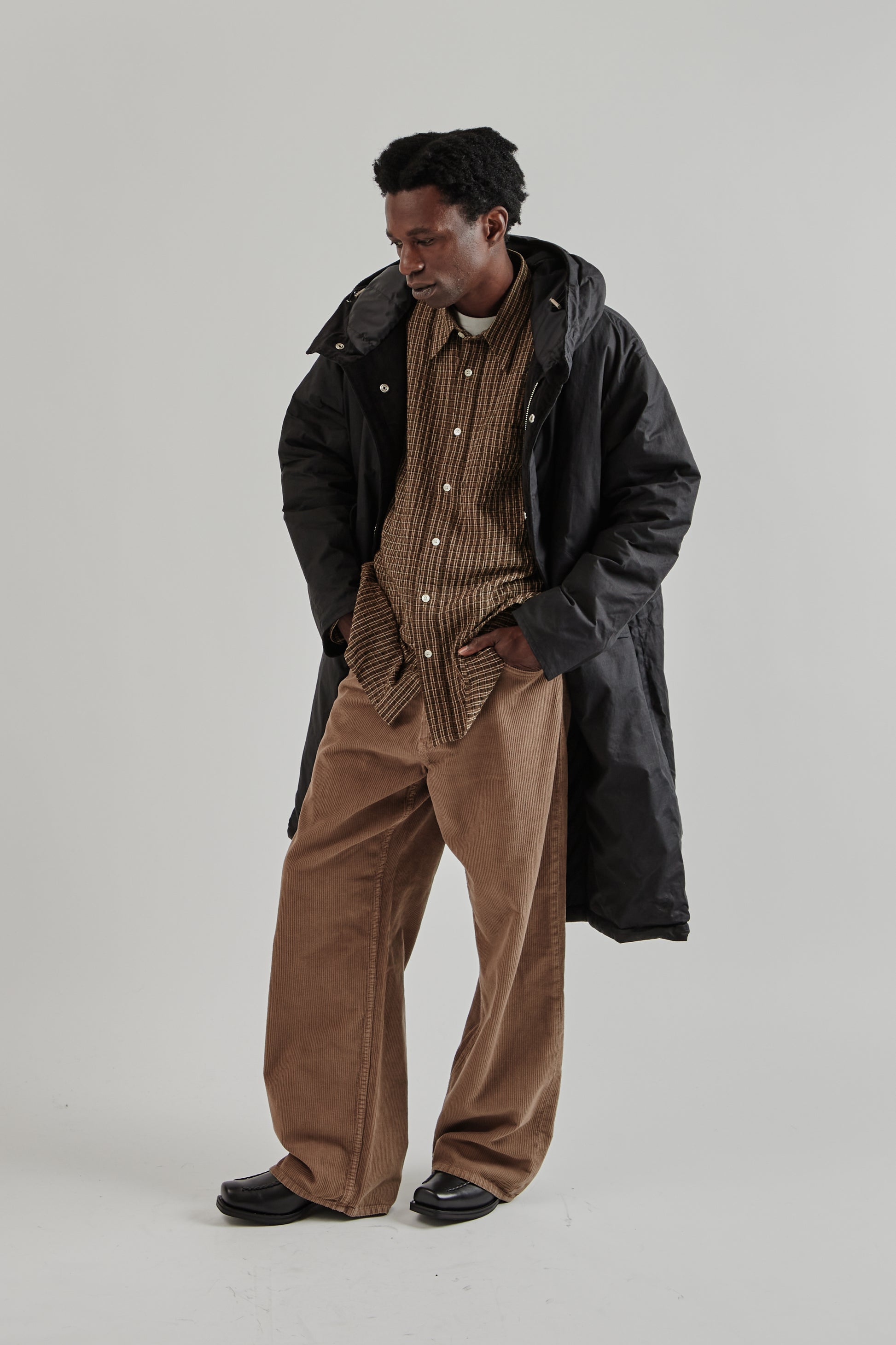 Sunflower FW25 Waxed Parka Coat Black30