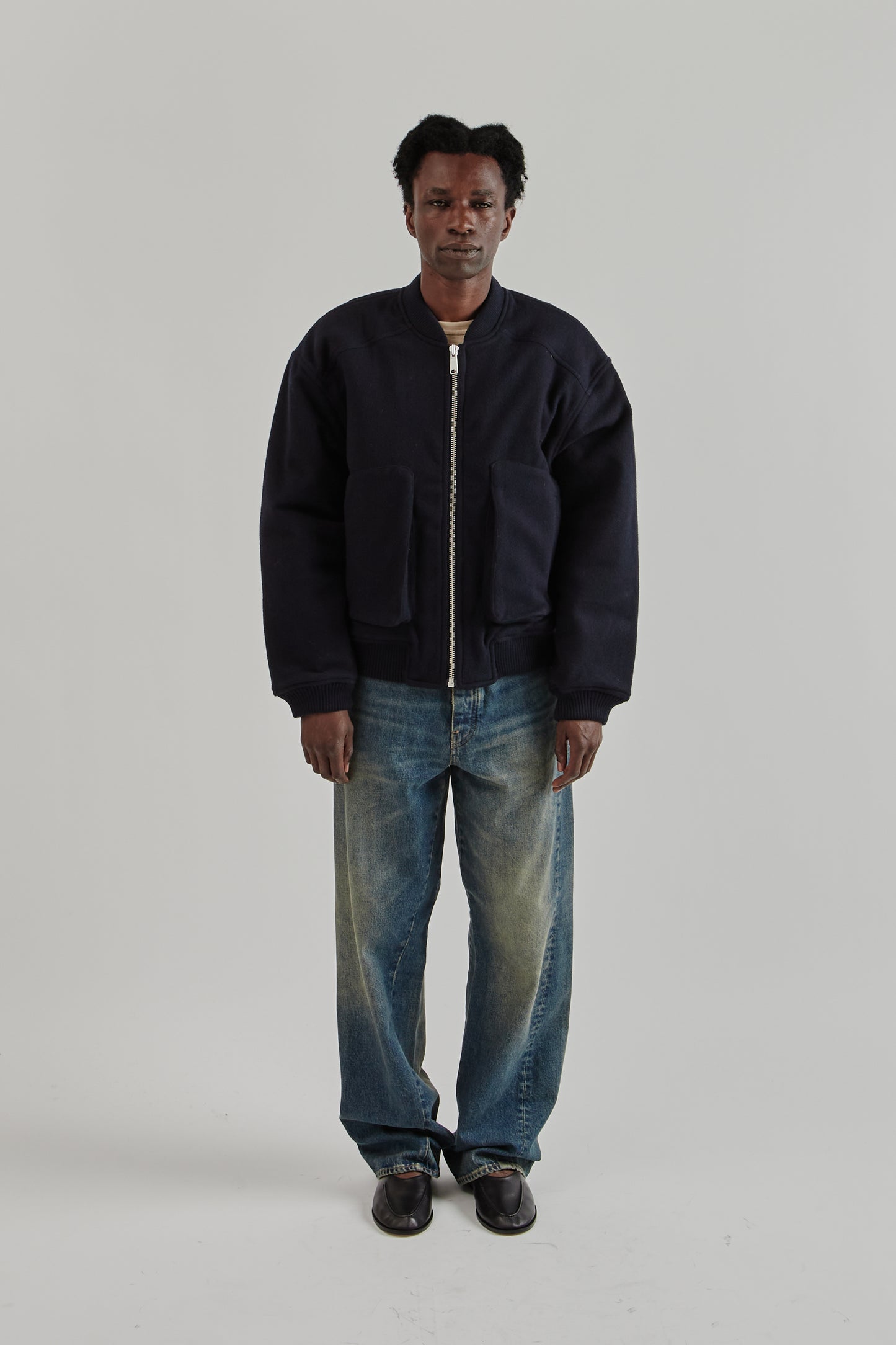 Sunflower FW25 Wool Bomber Navy1