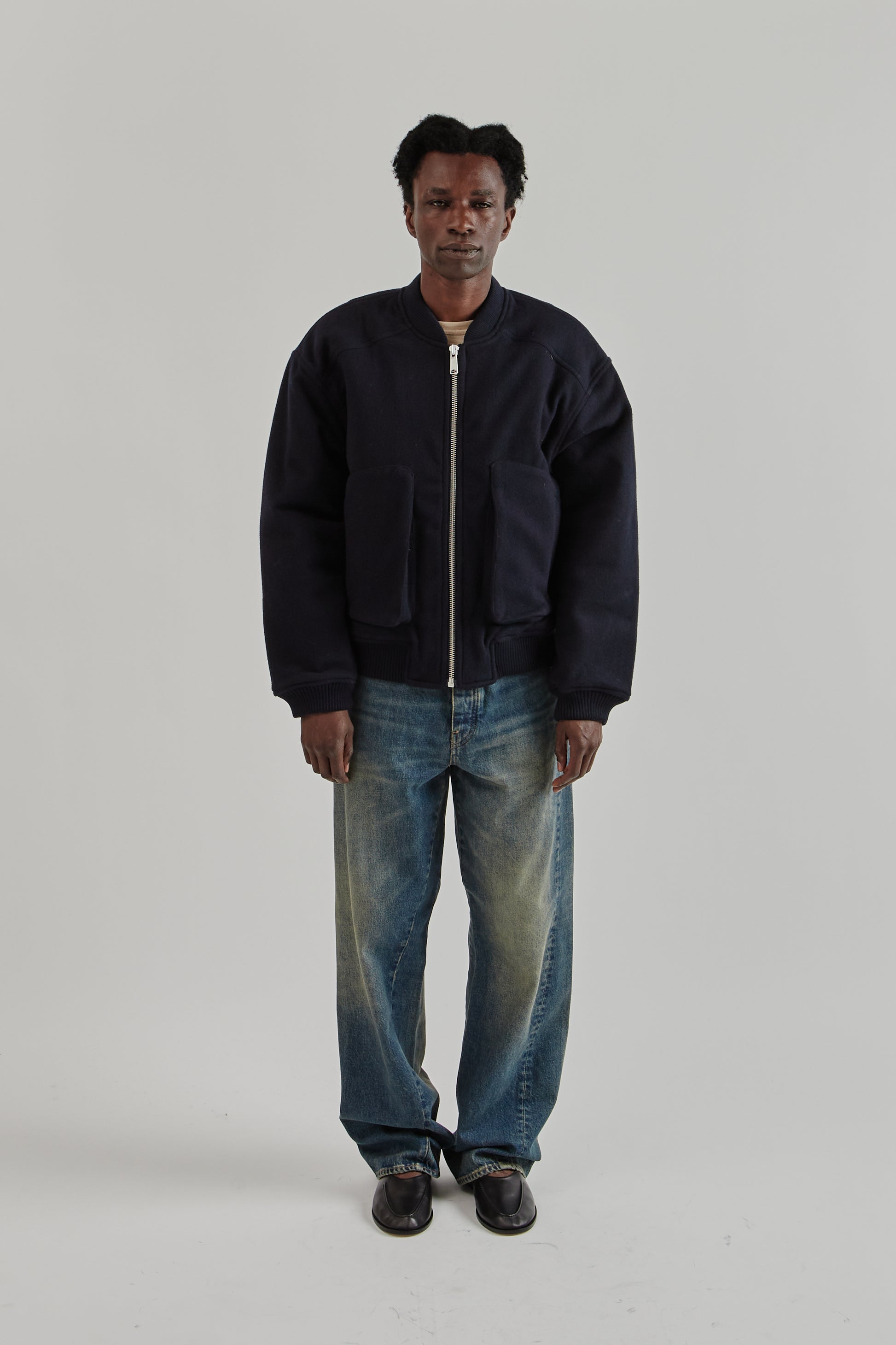 Sunflower FW25 Wool Bomber Navy1