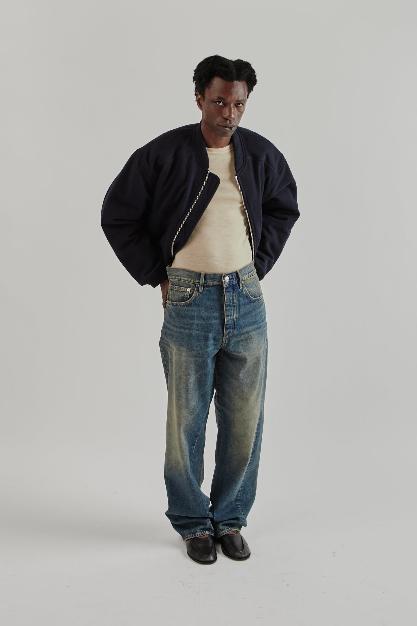 Sunflower FW25 Wool Bomber Navy20