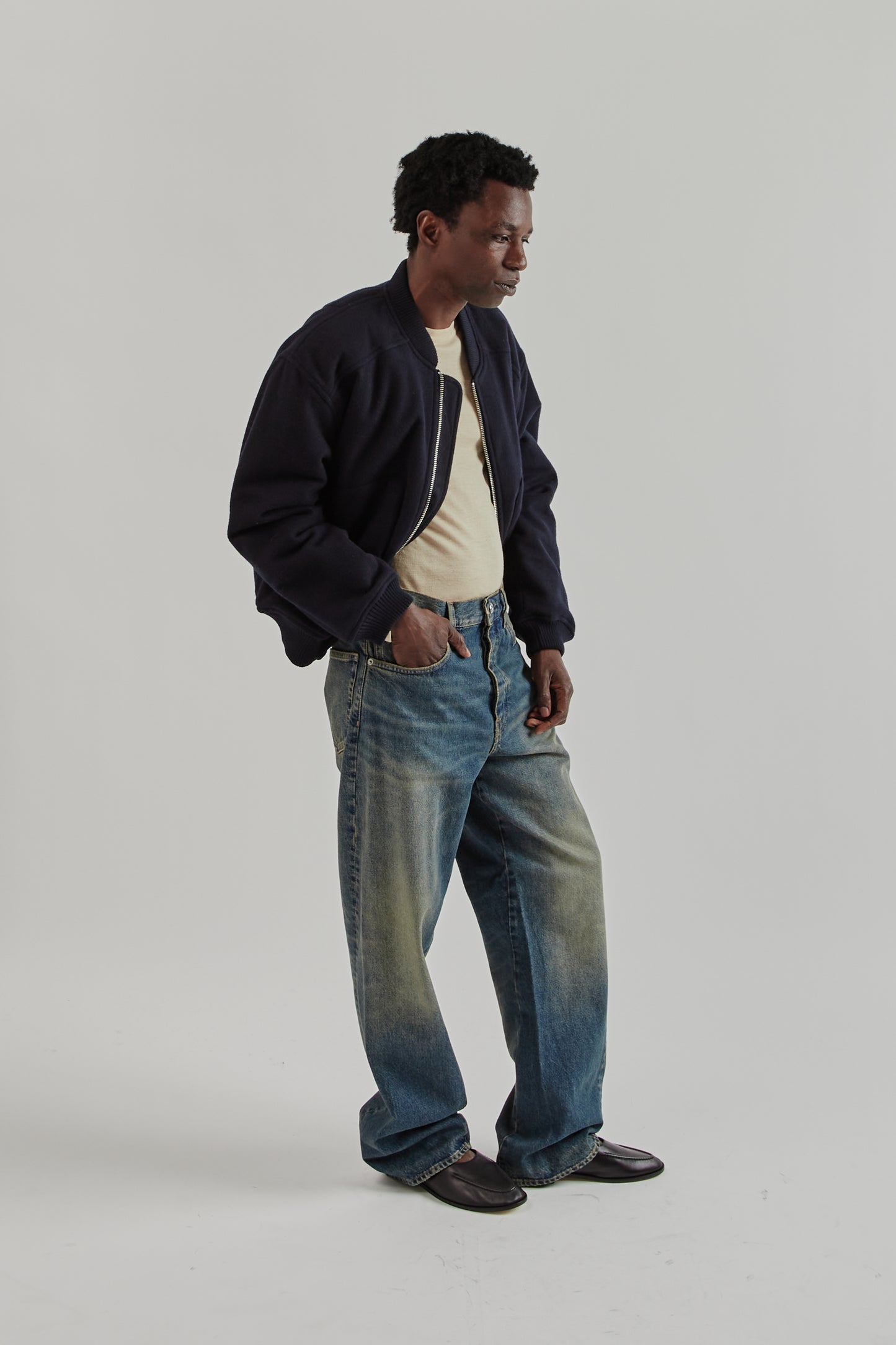 Sunflower FW25 Wool Bomber Navy24