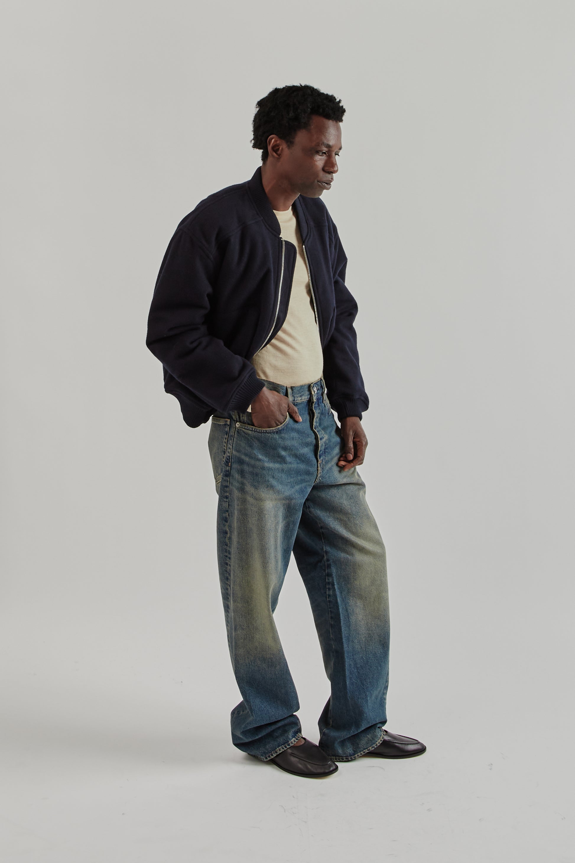 Sunflower FW25 Wool Bomber Navy24
