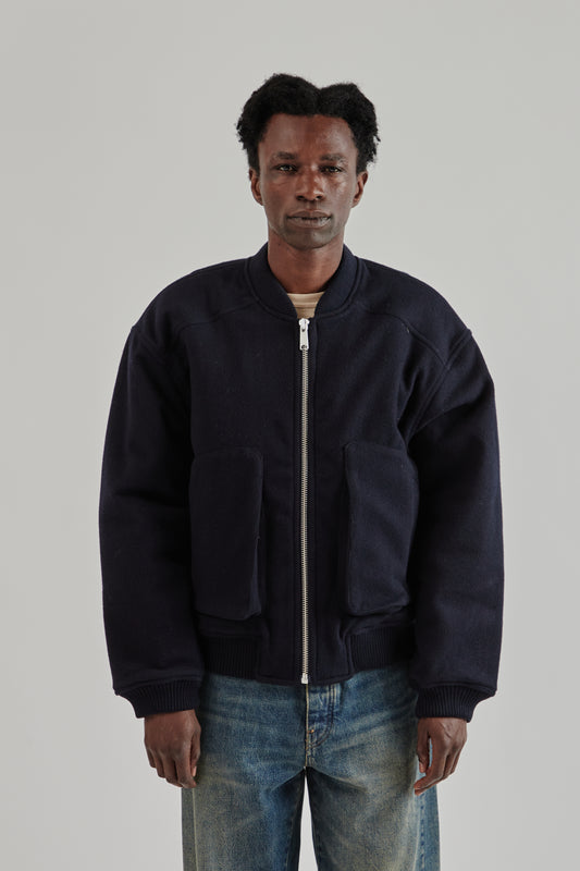 Sunflower FW25 Wool Bomber Navy3