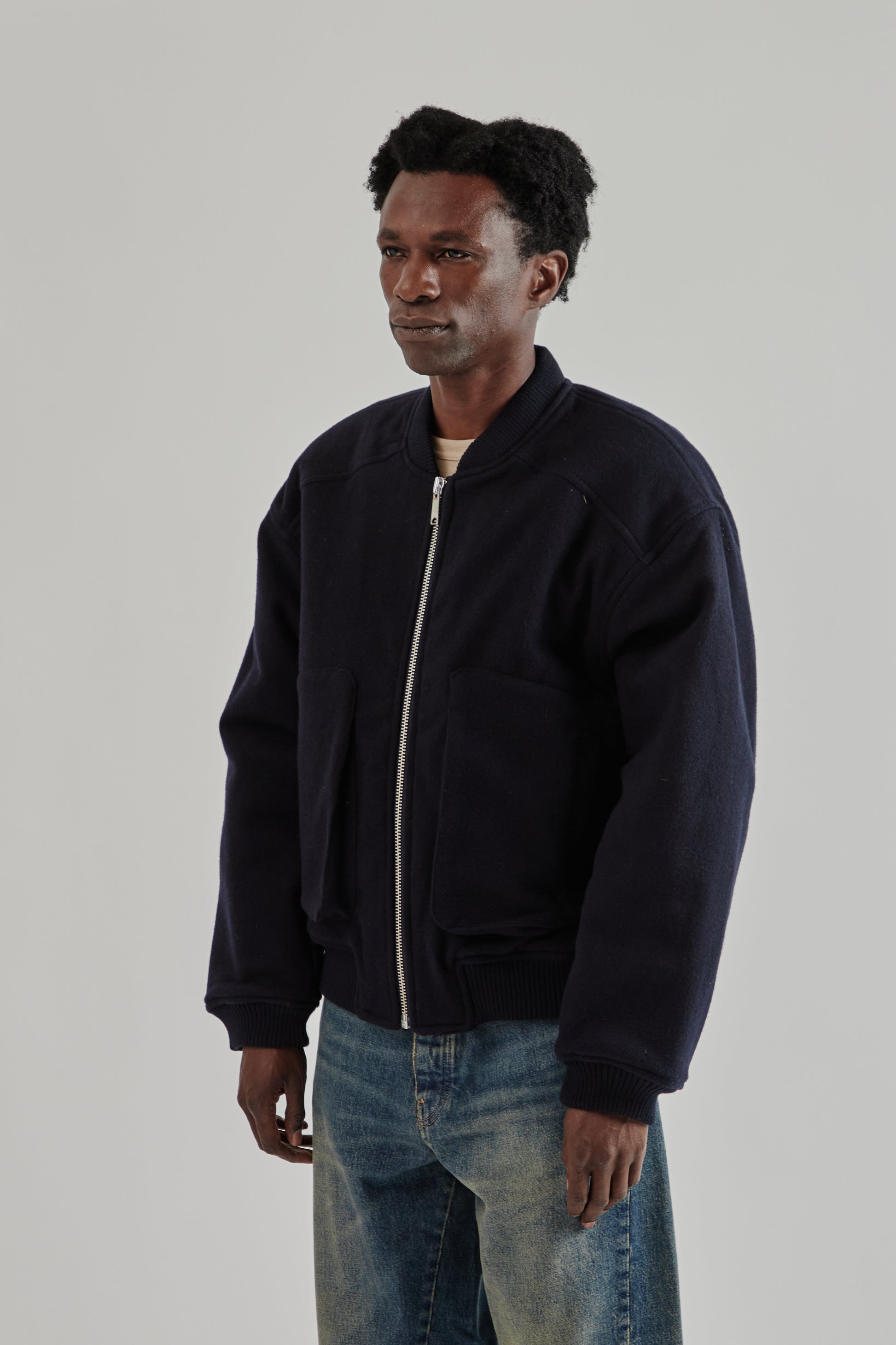 Sunflower FW25 Wool Bomber Navy5