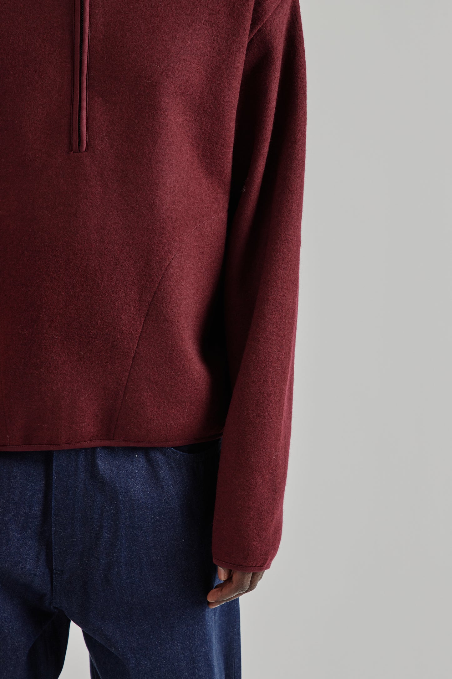 Sunflower FW25 Wool Half Zip Burgundy15