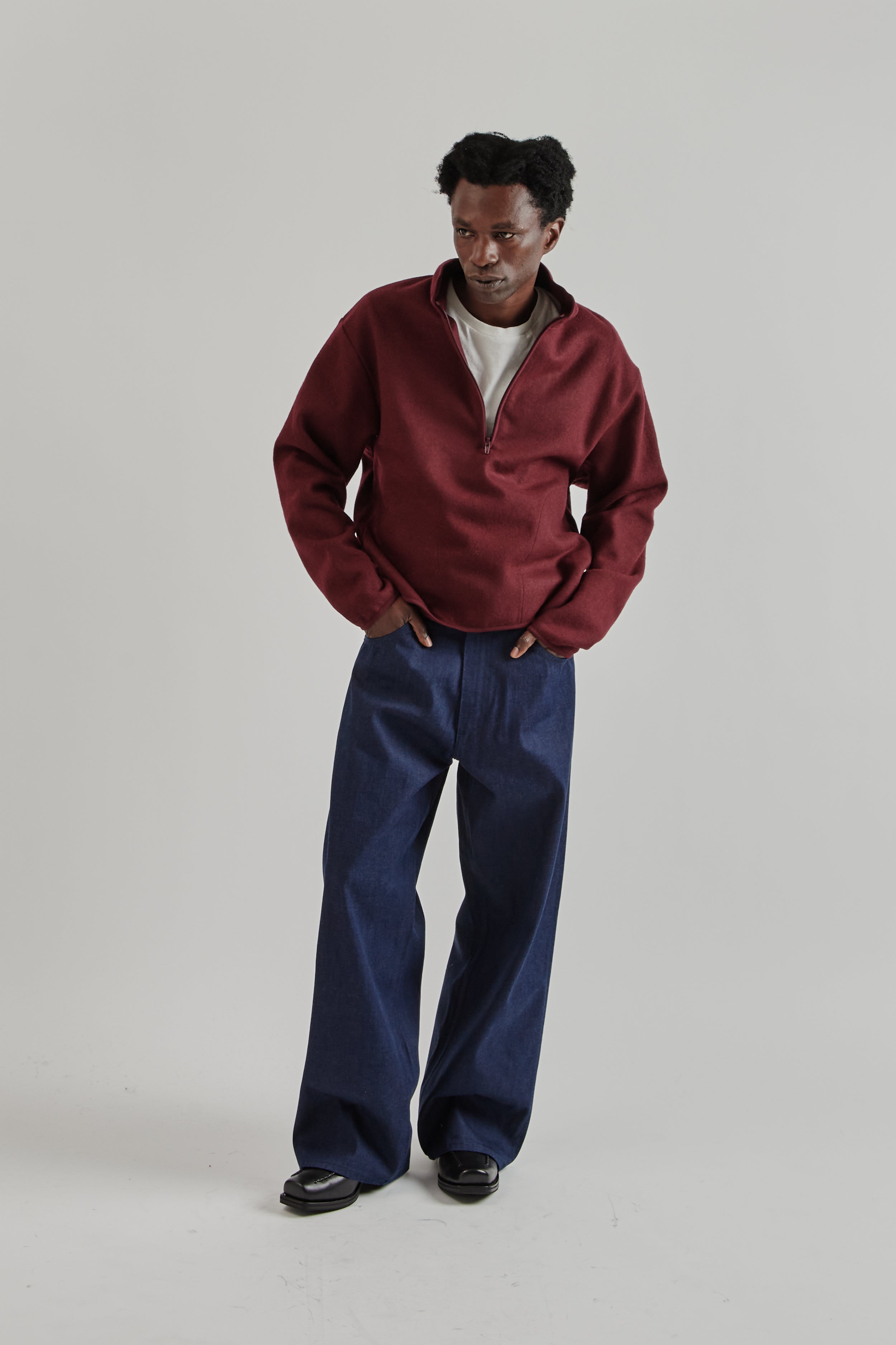 Sunflower Wool Half Zip - Burgundy | Wallace Mercantile Shop