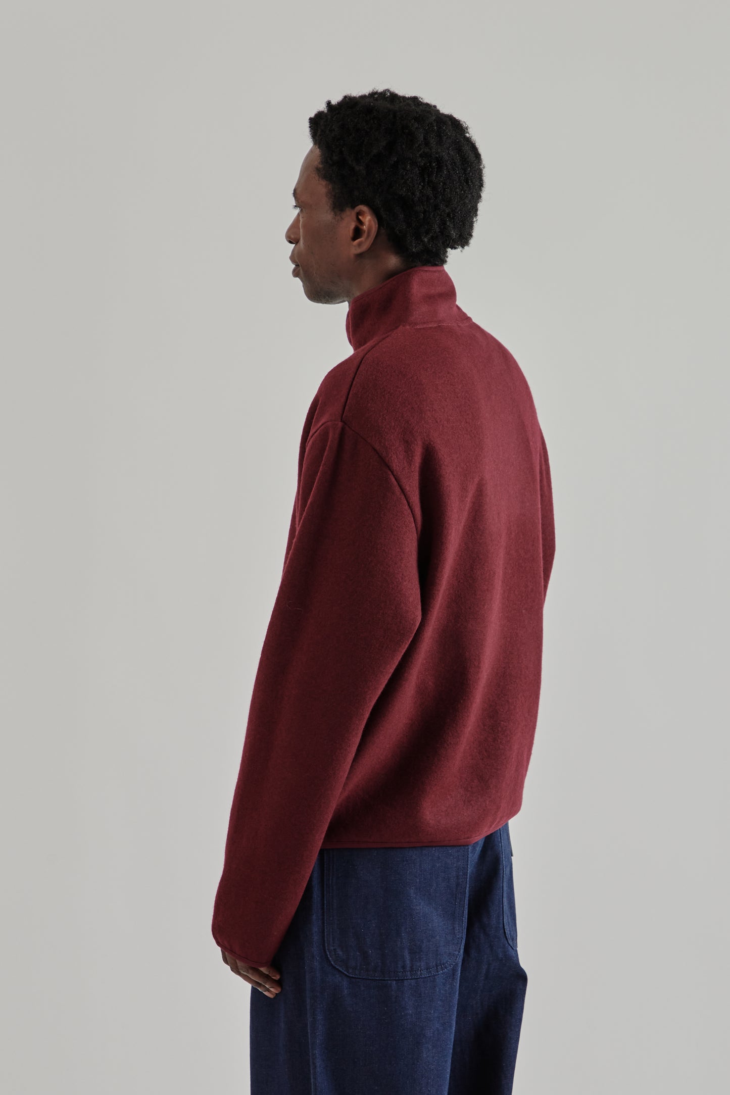 Sunflower FW25 Wool Half Zip Burgundy8
