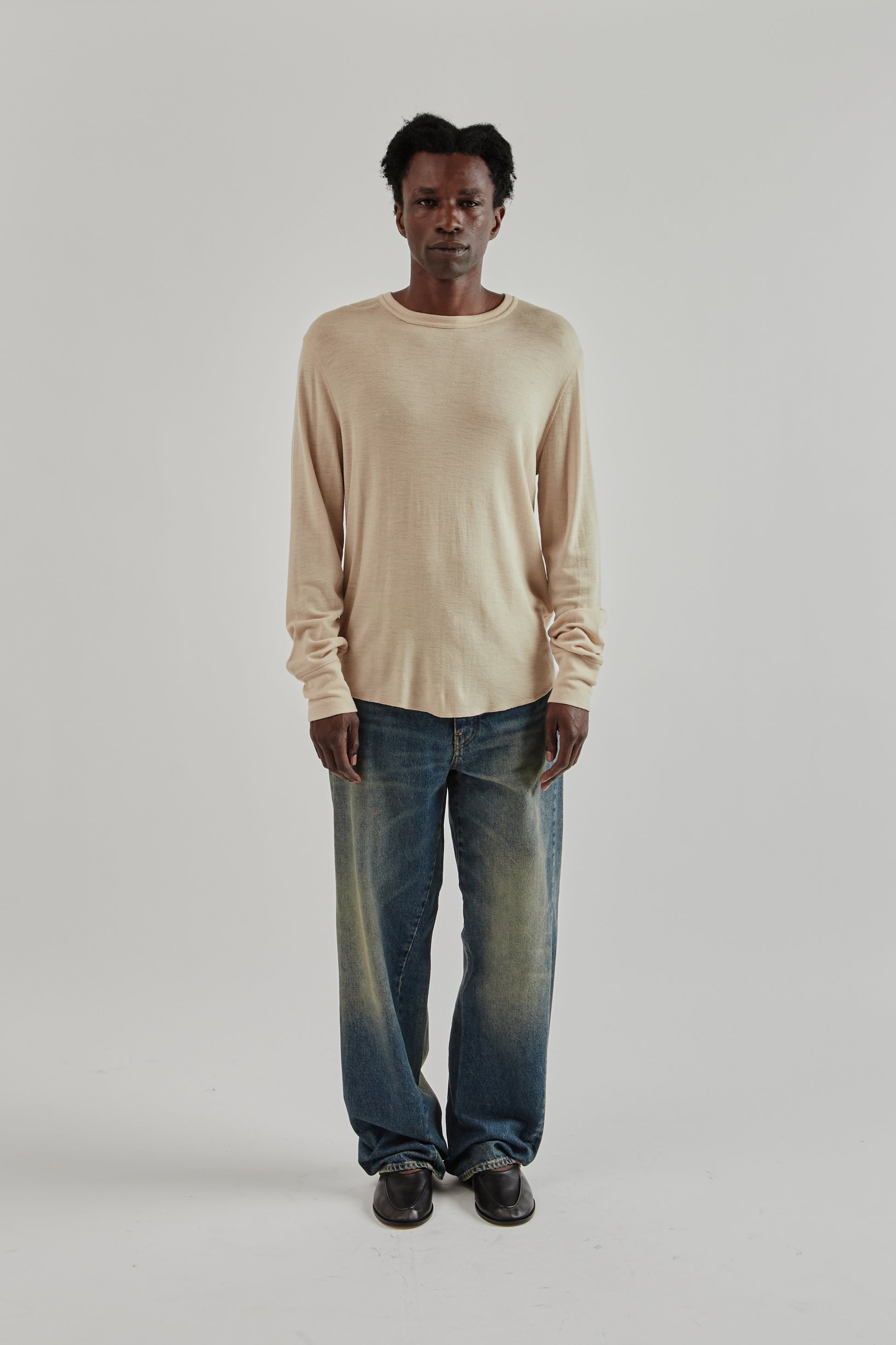 Sunflower FW25 Wool Tee Long Sleeve Beige1