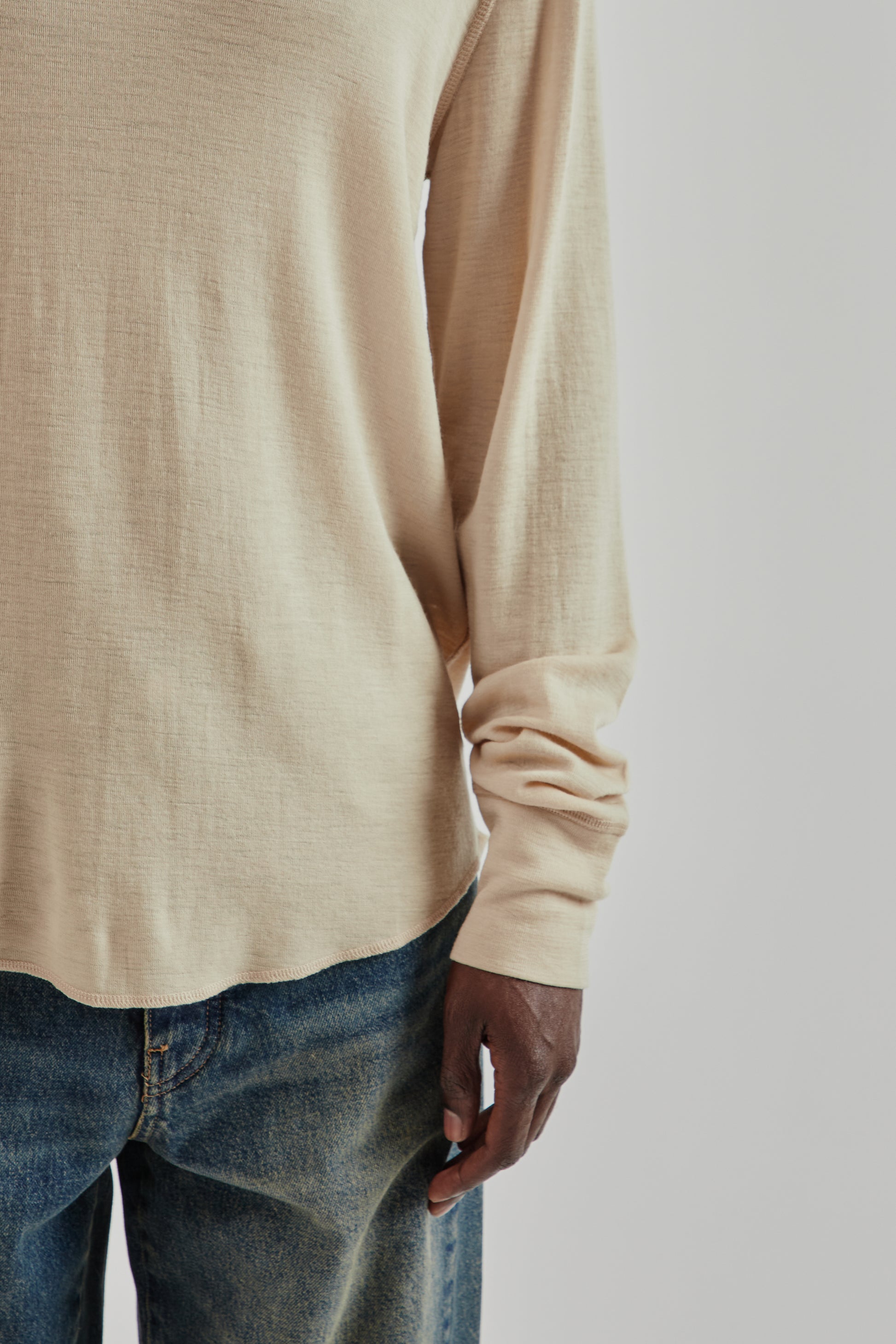 Sunflower FW25 Wool Tee Long Sleeve Beige15