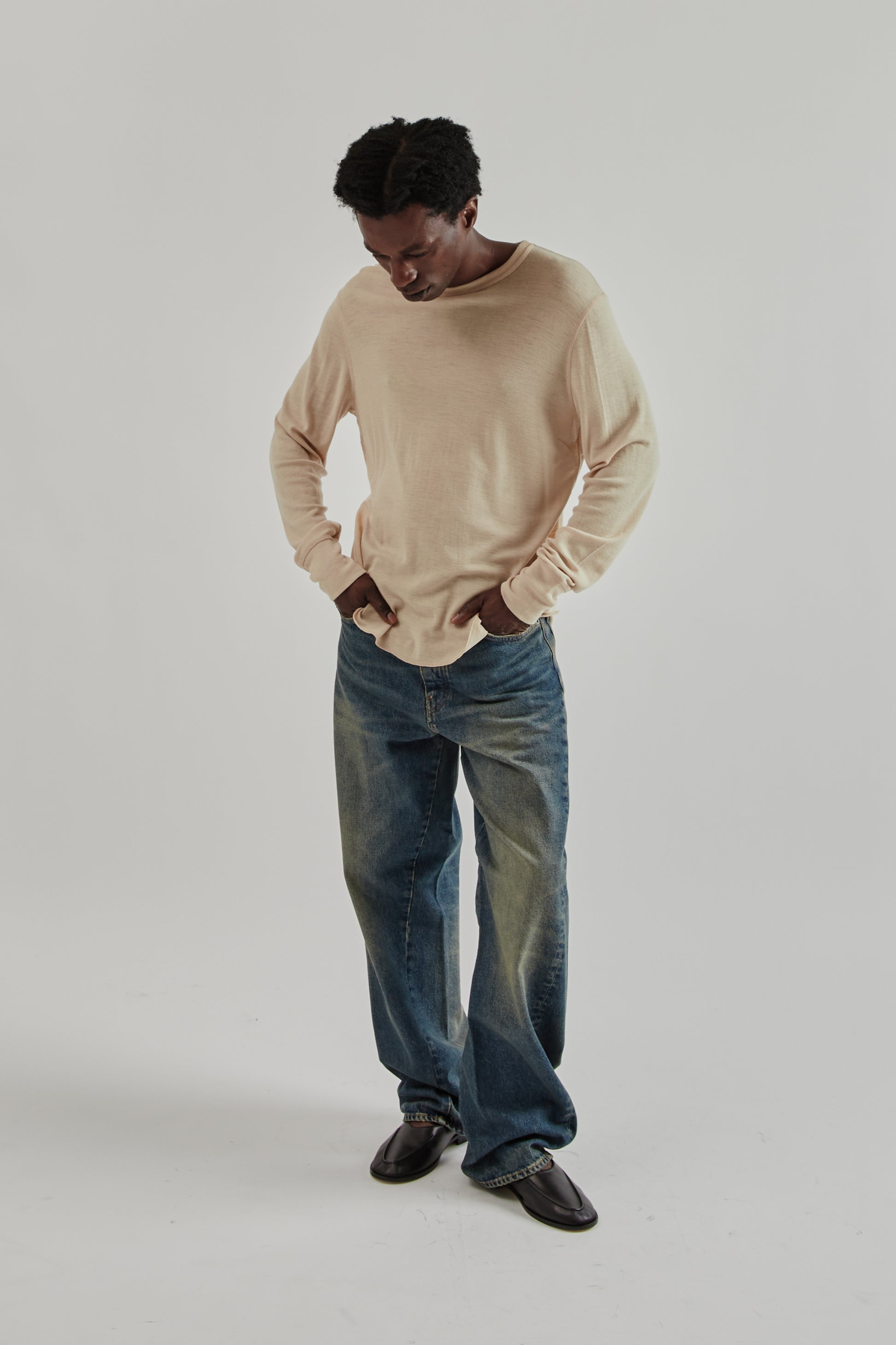 Sunflower FW25 Wool Tee Long Sleeve Beige18