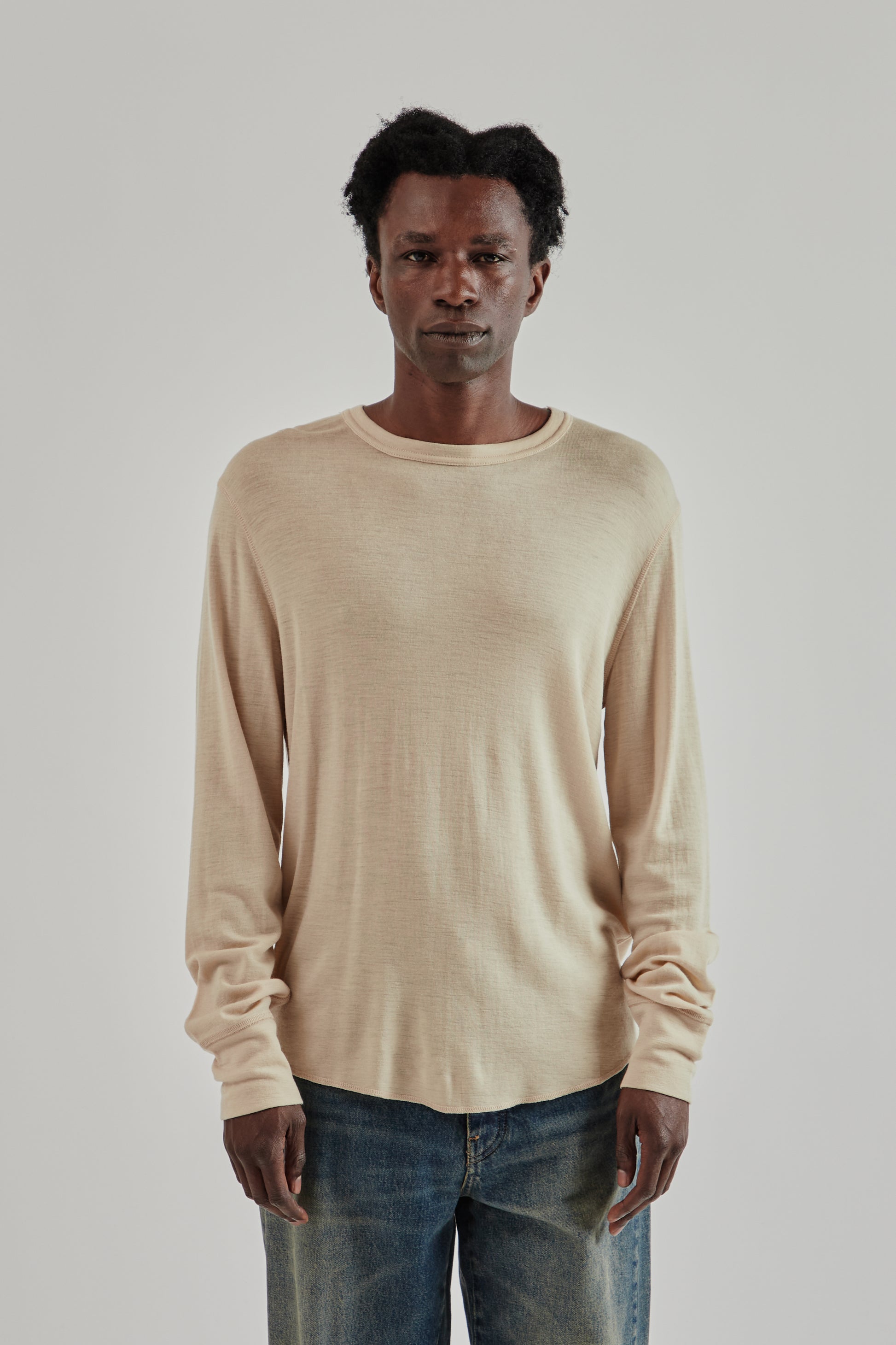 Sunflower FW25 Wool Tee Long Sleeve Beige3