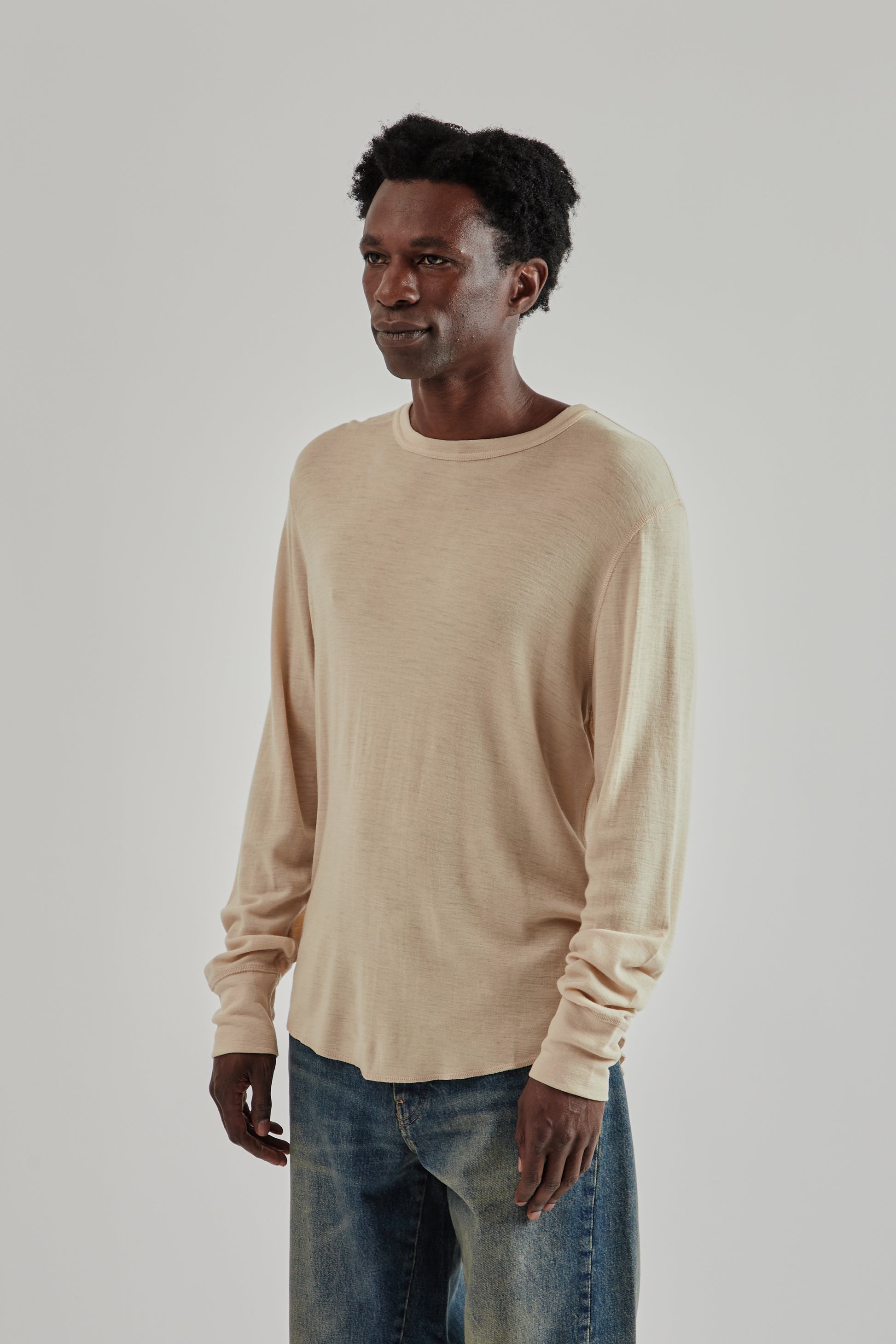 Sunflower FW25 Wool Tee Long Sleeve Beige5