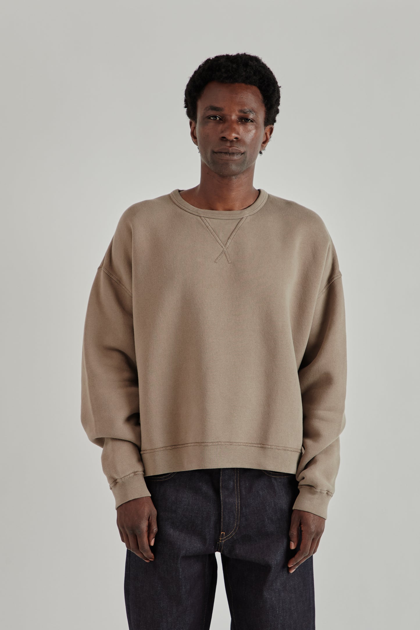 Crew Sweat - Brown Washed