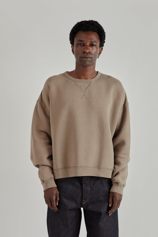Sunflower FW26 Crew Sweat Brown Washed0054