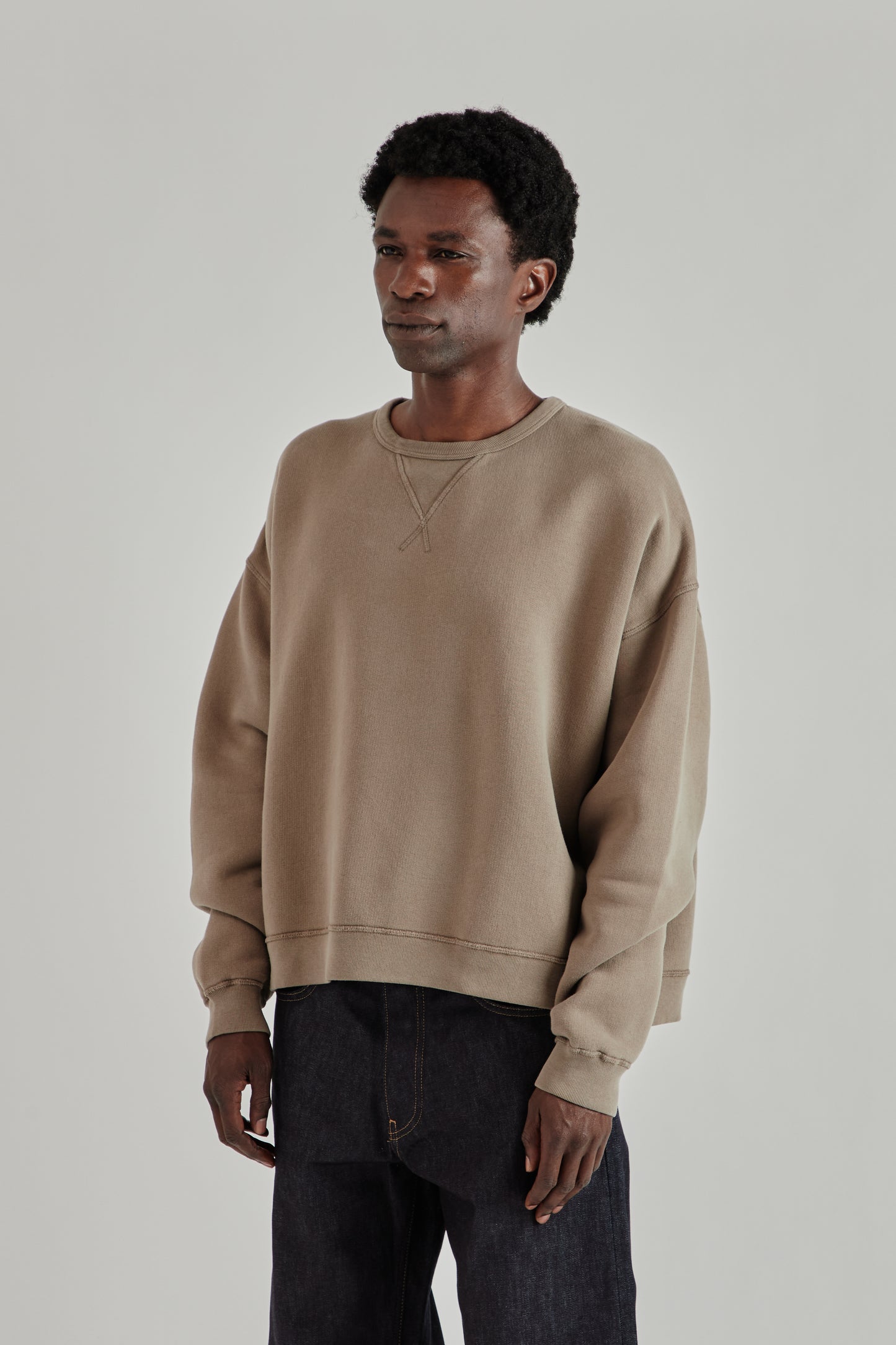 Crew Sweat - Brown Washed