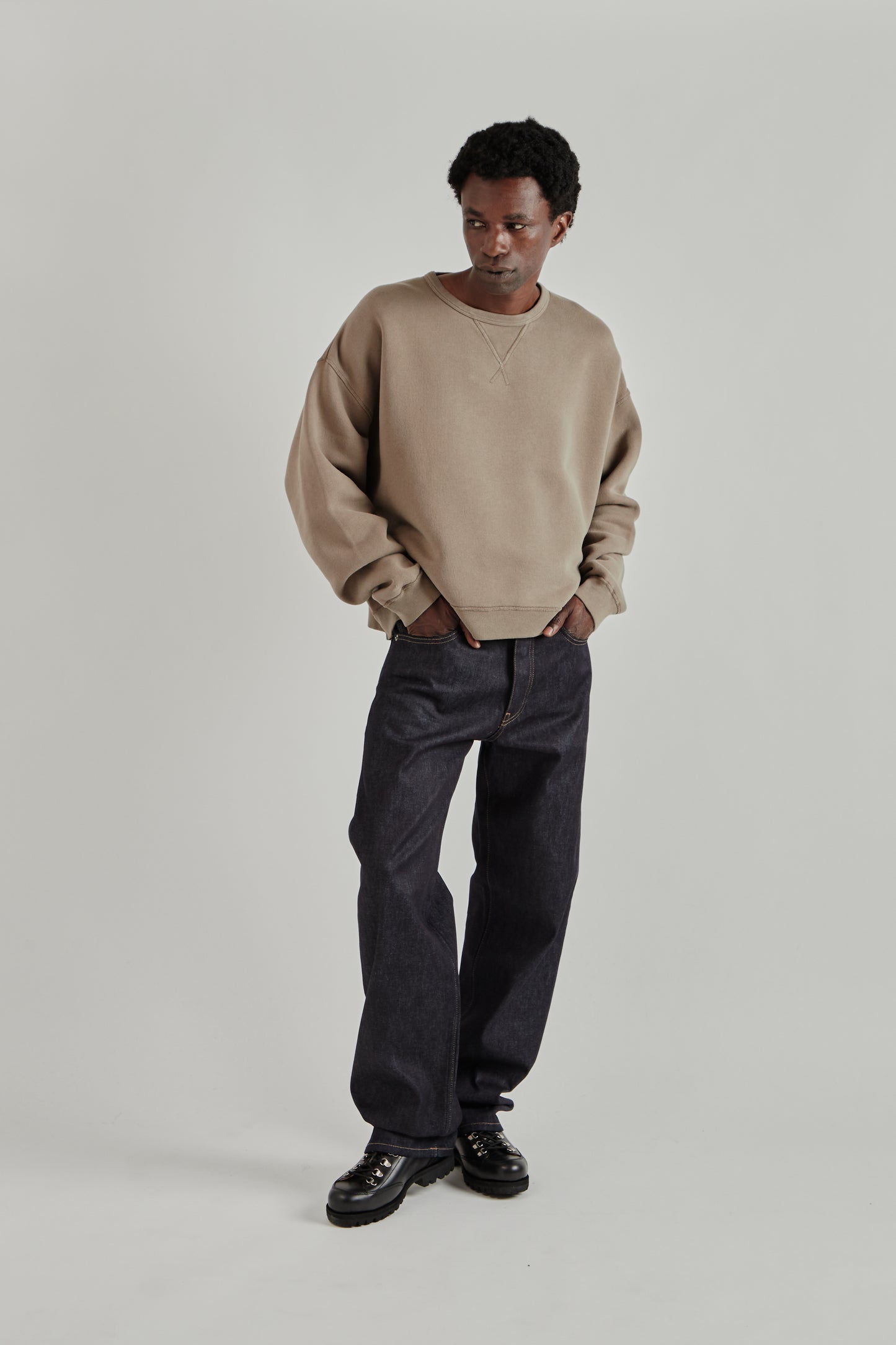 Crew Sweat - Brown Washed