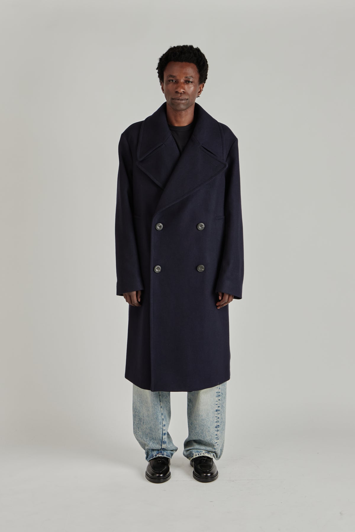 Sunflower FW26 DB Overcoat Navy 1081