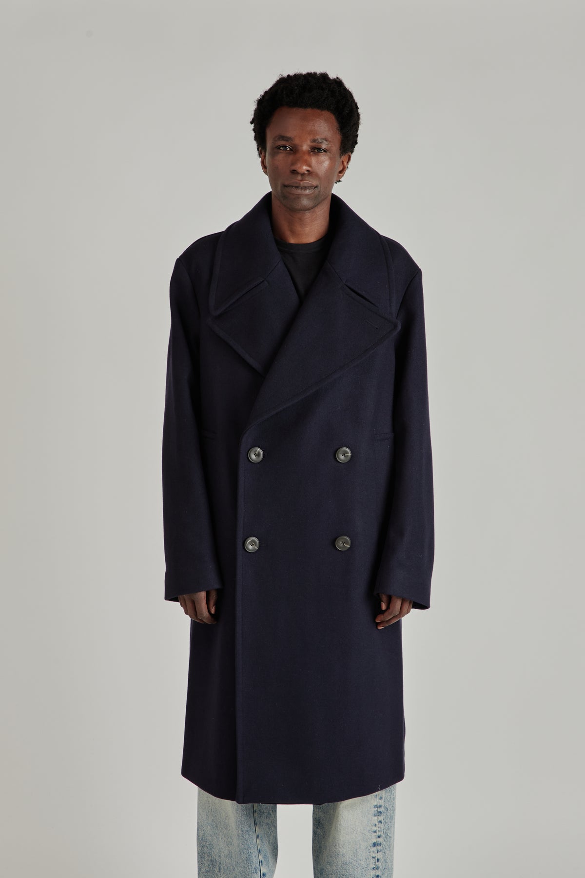 Sunflower FW26 DB Overcoat Navy 1082