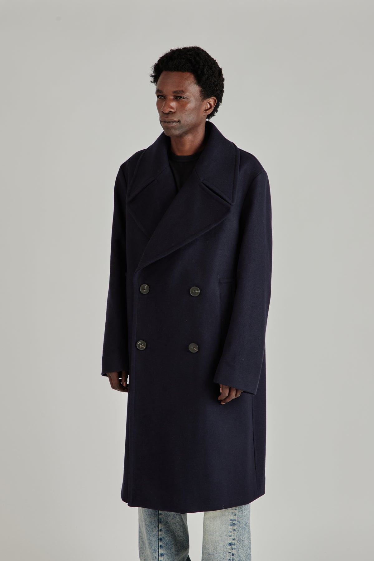 Sunflower FW26 DB Overcoat Navy 1085