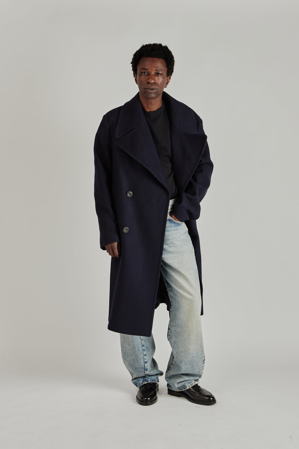 Sunflower FW26 DB Overcoat Navy 1097