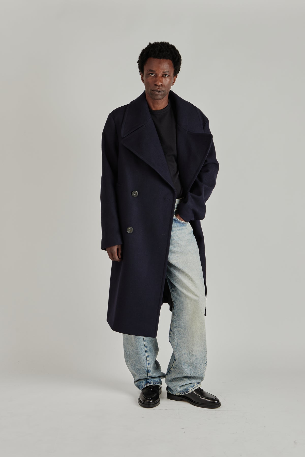 Sunflower FW26 DB Overcoat Navy 1098