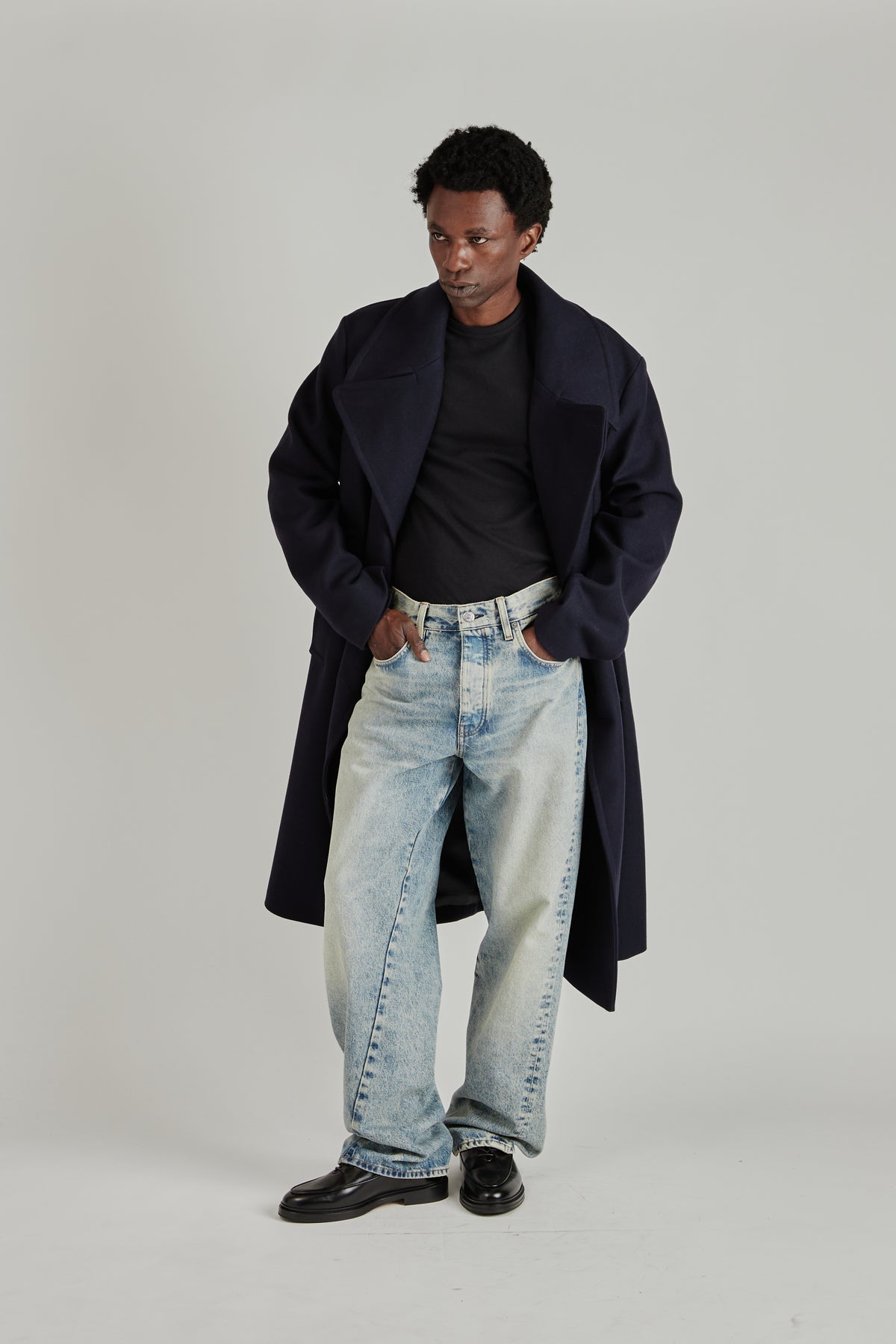 Sunflower FW26 DB Overcoat Navy 1100