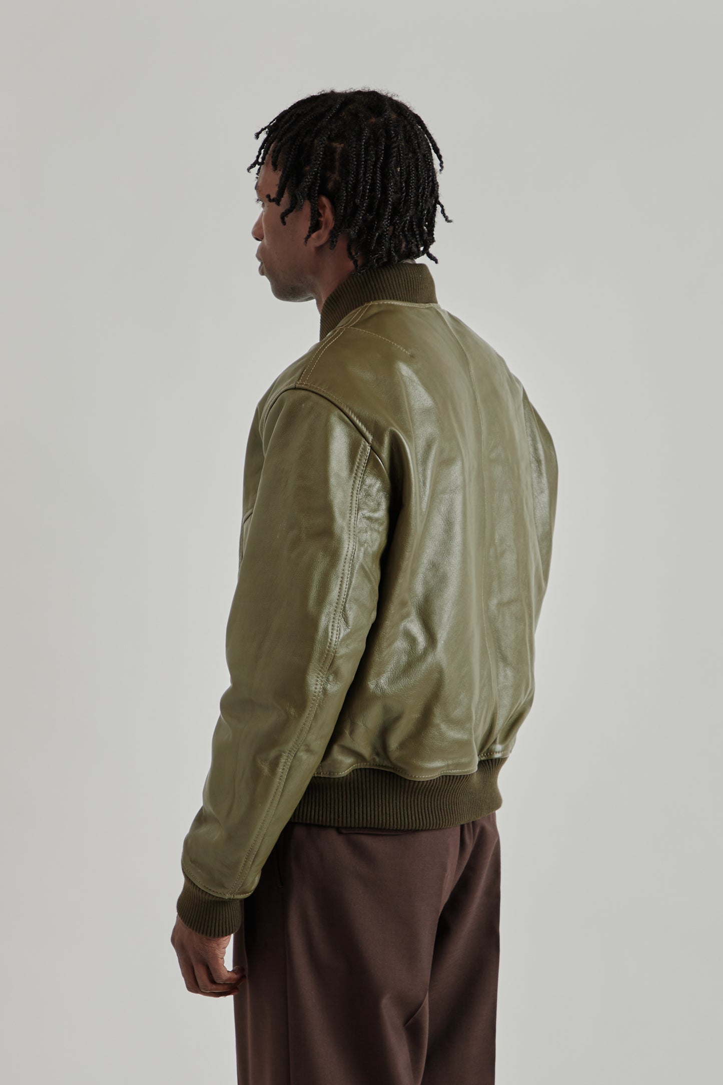 Leather Flight Jacket - Green