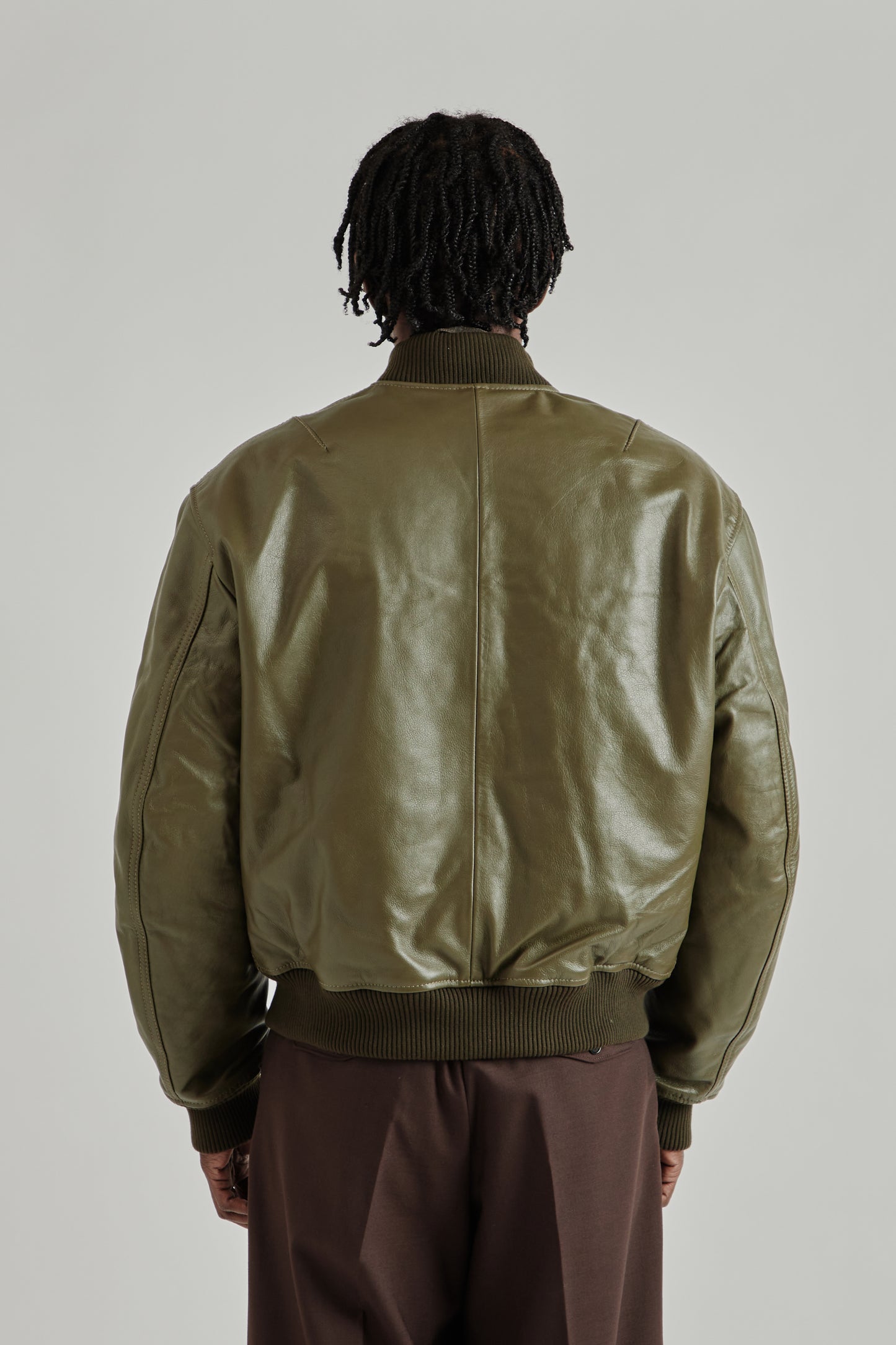 Leather Flight Jacket - Green
