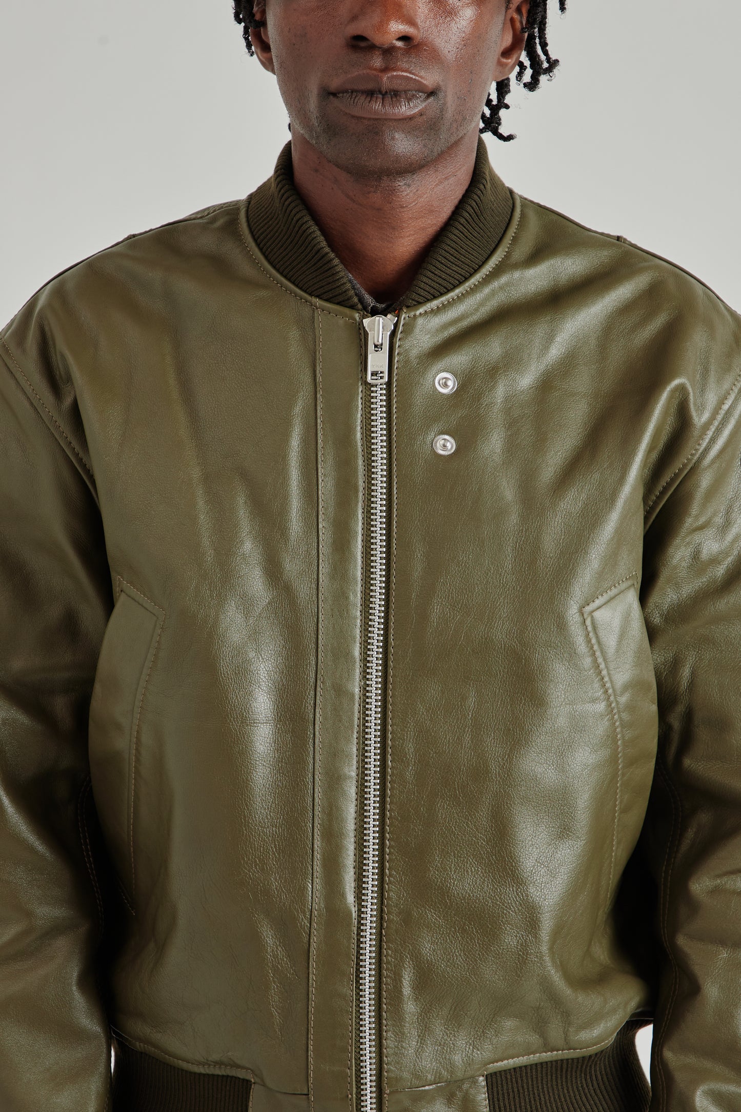Leather Flight Jacket - Green