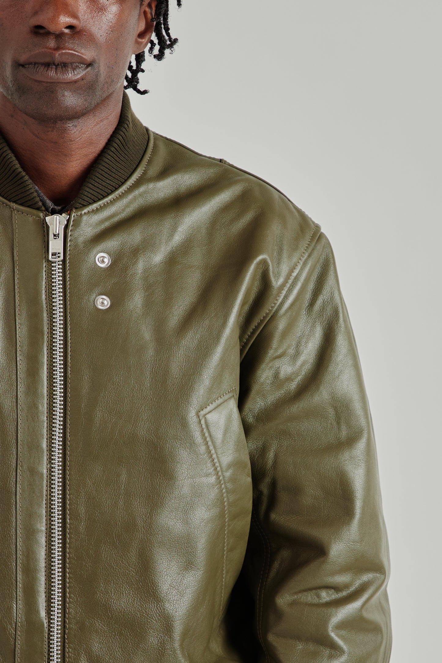 Leather Flight Jacket - Green