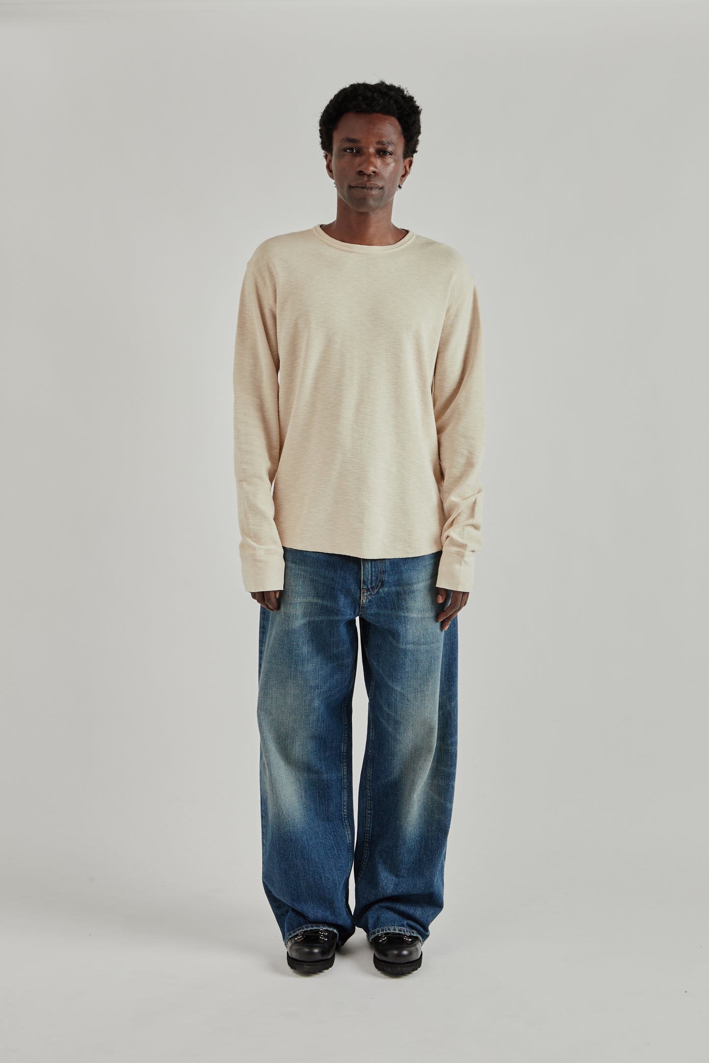 Longsleeve Waffle Tee - Beige