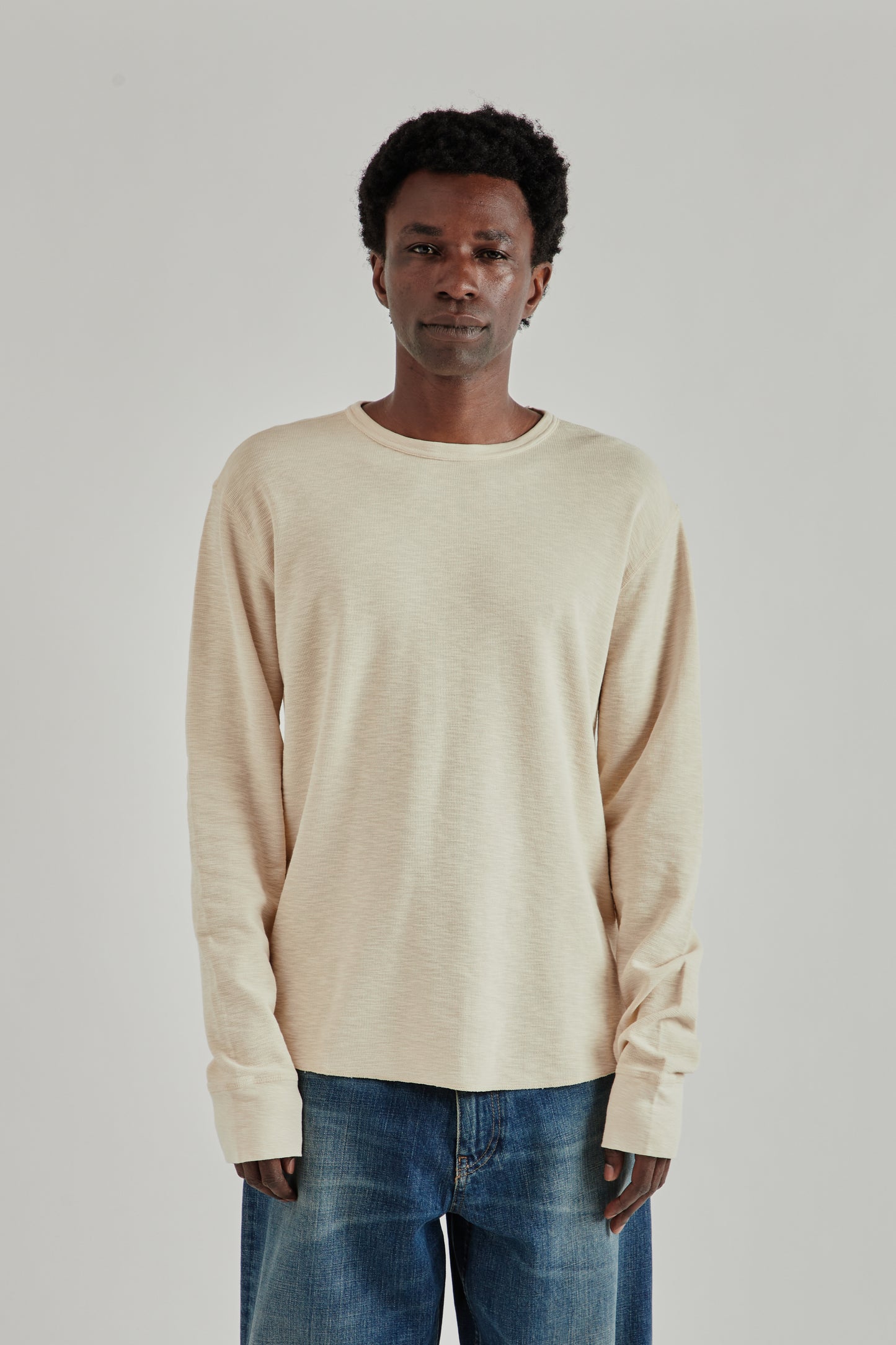 Longsleeve Waffle Tee - Beige