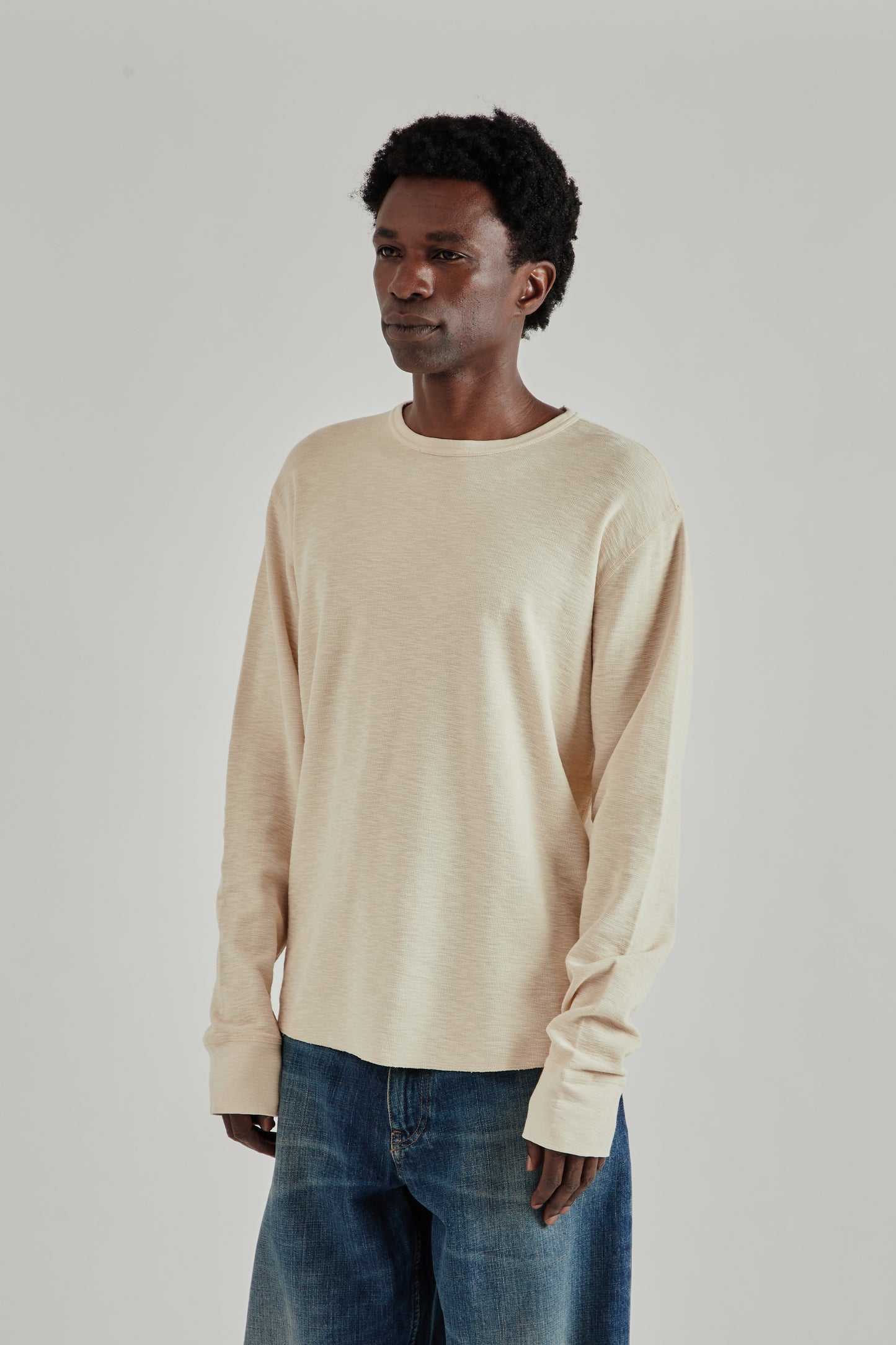Longsleeve Waffle Tee - Beige