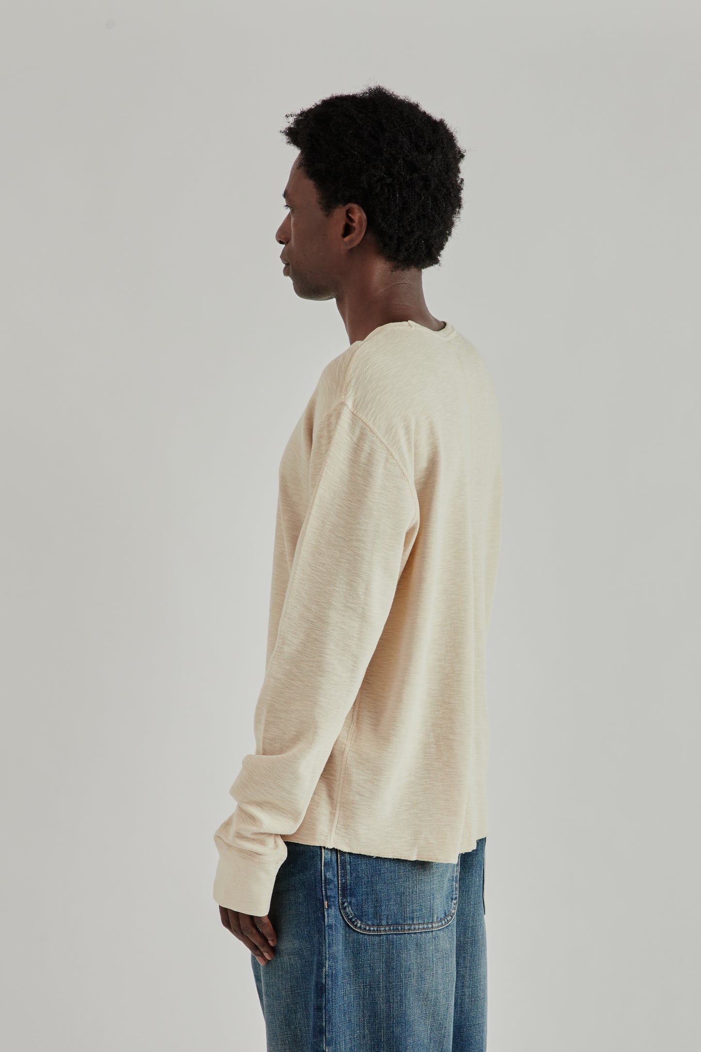 Longsleeve Waffle Tee - Beige
