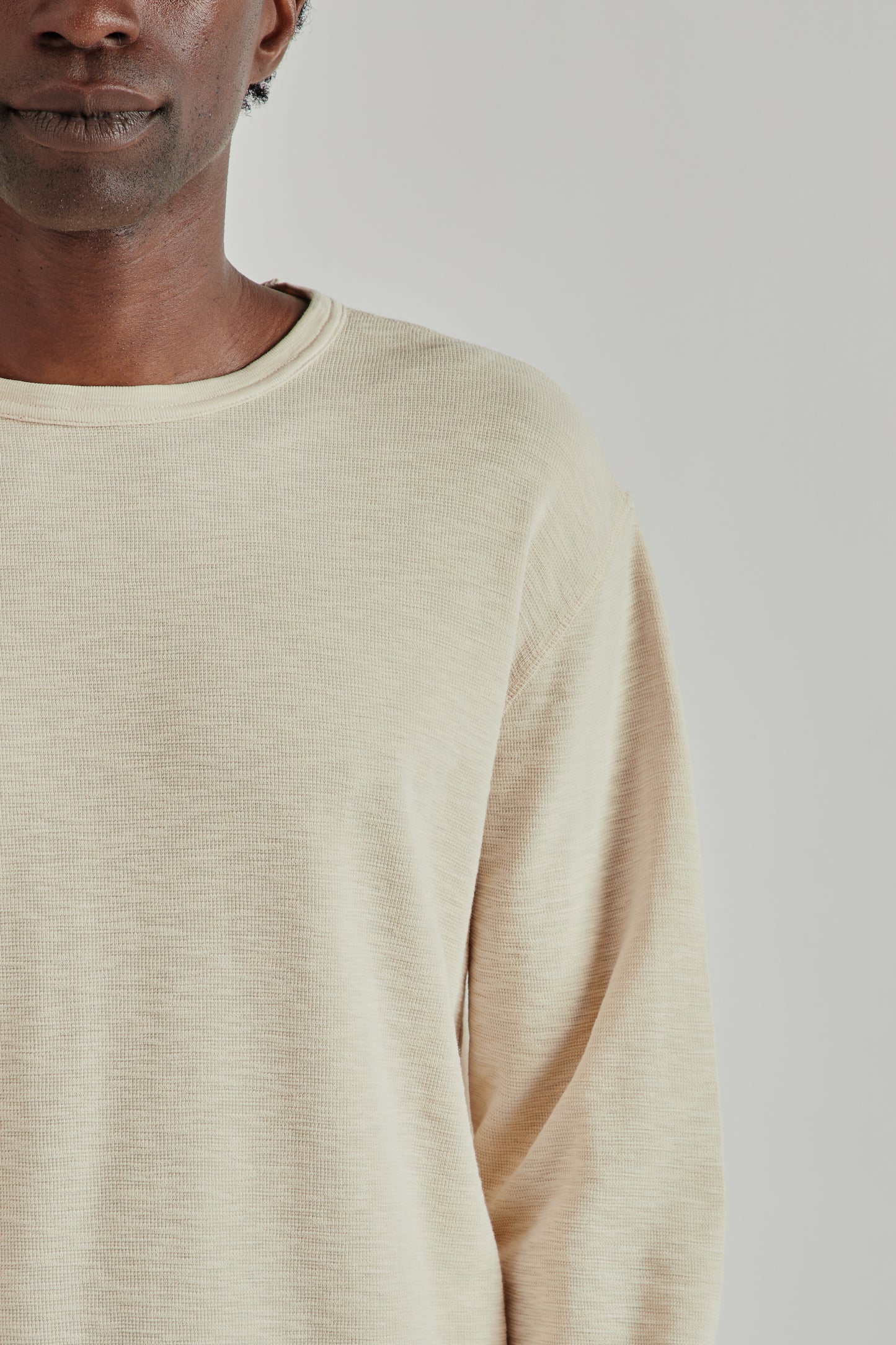 Longsleeve Waffle Tee - Beige