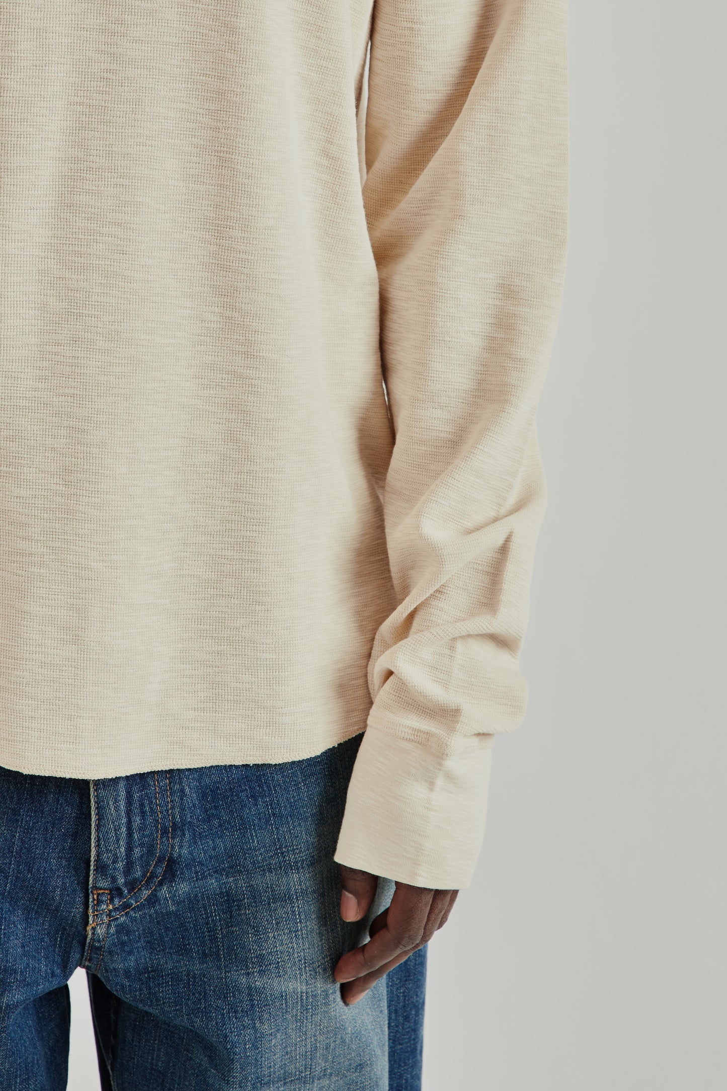 Longsleeve Waffle Tee - Beige