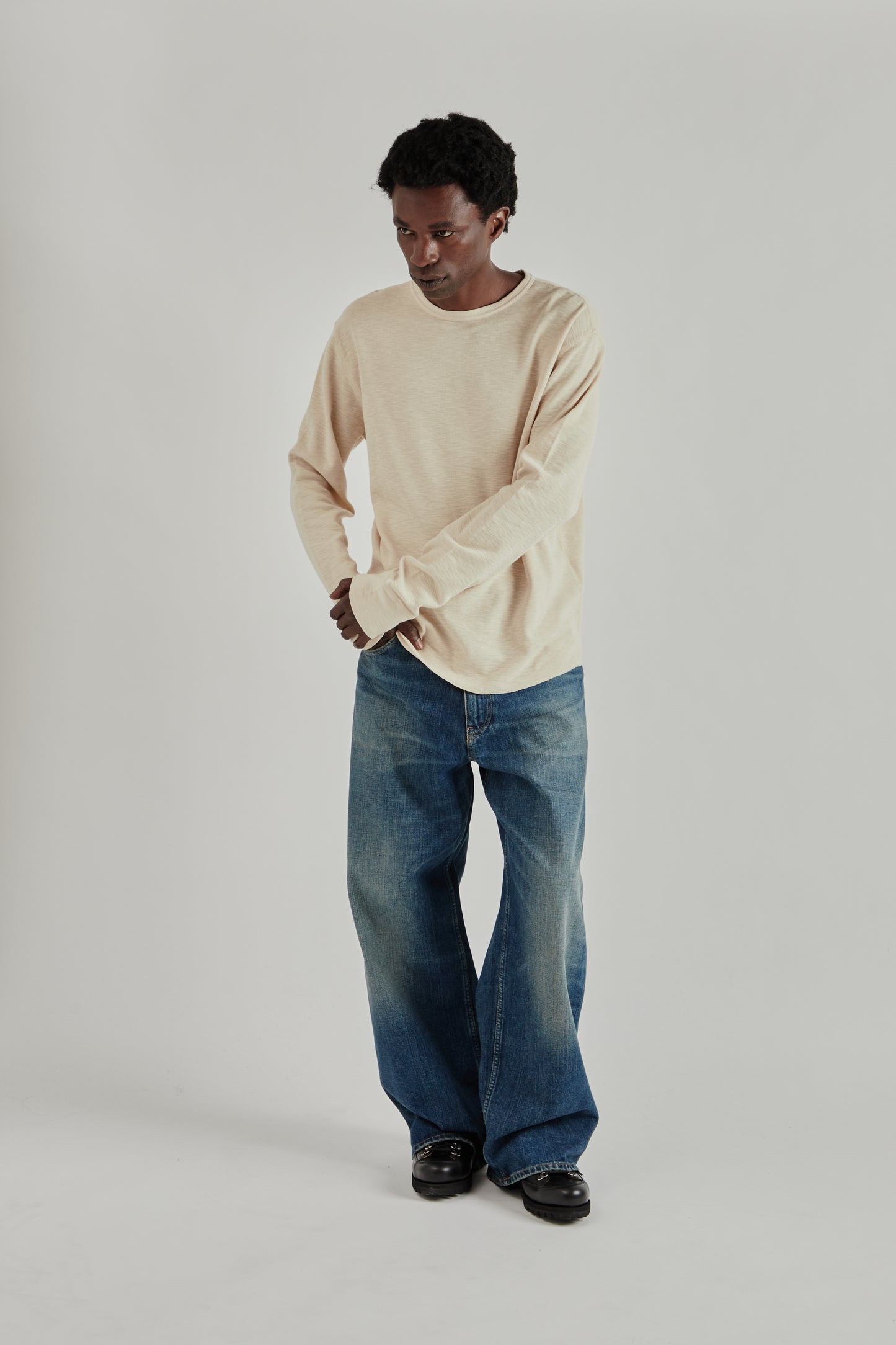 Longsleeve Waffle Tee - Beige