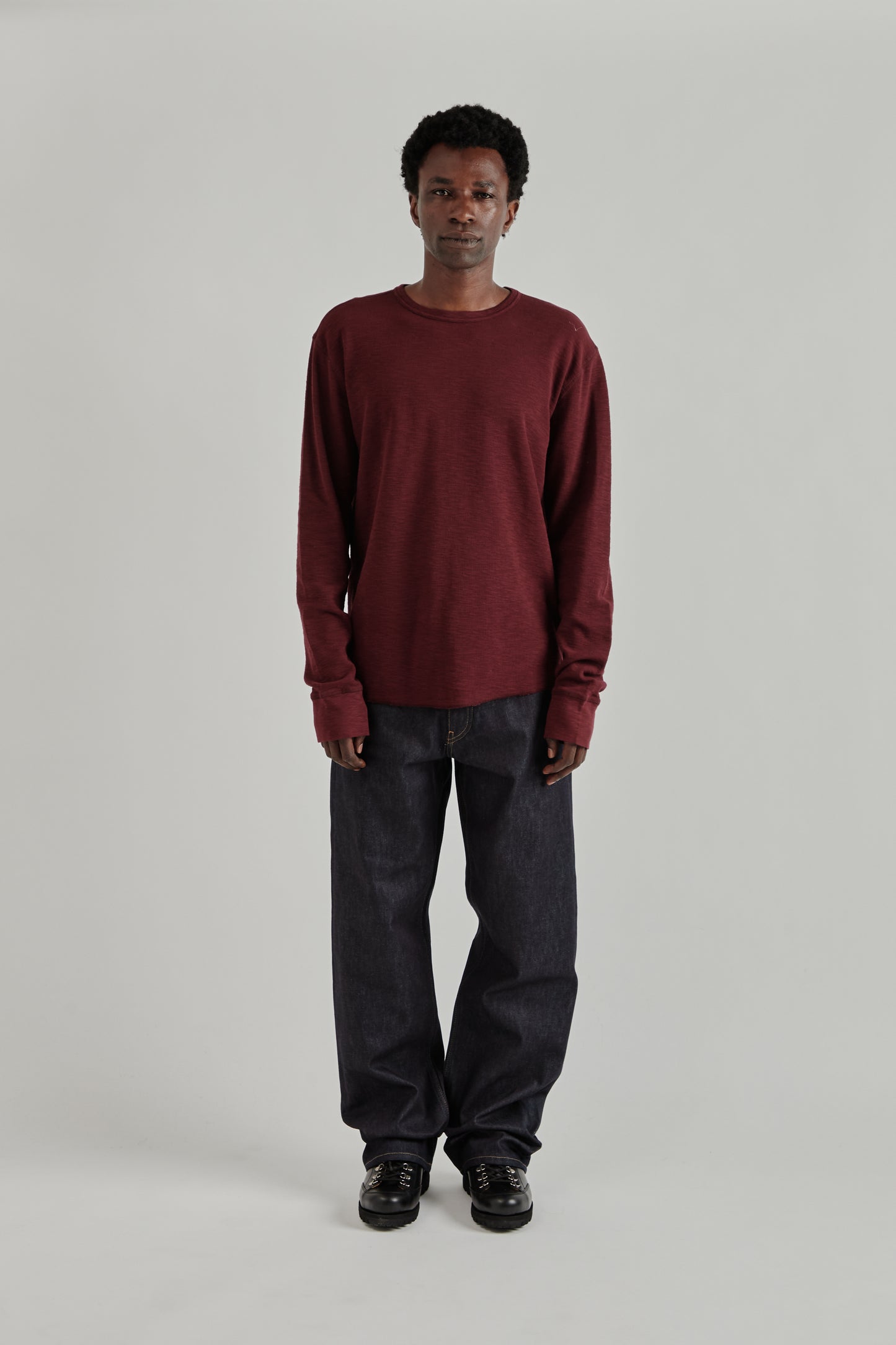 Longsleeve Waffle Tee - Burgundy