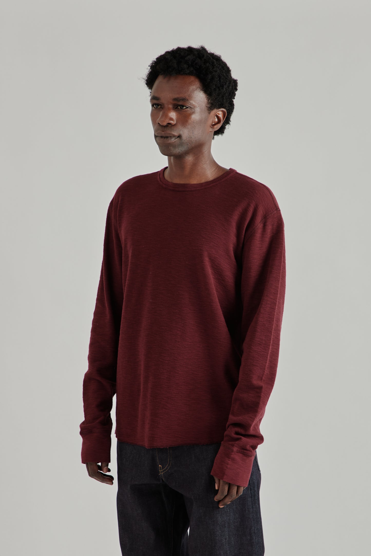 Longsleeve Waffle Tee - Burgundy
