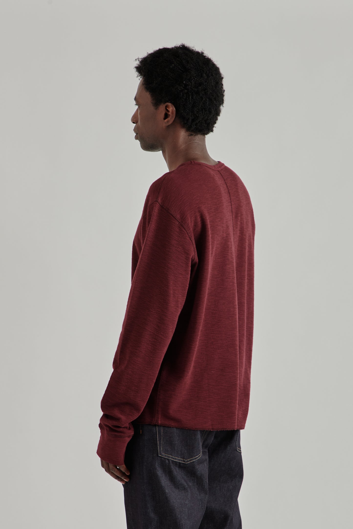 Longsleeve Waffle Tee - Burgundy