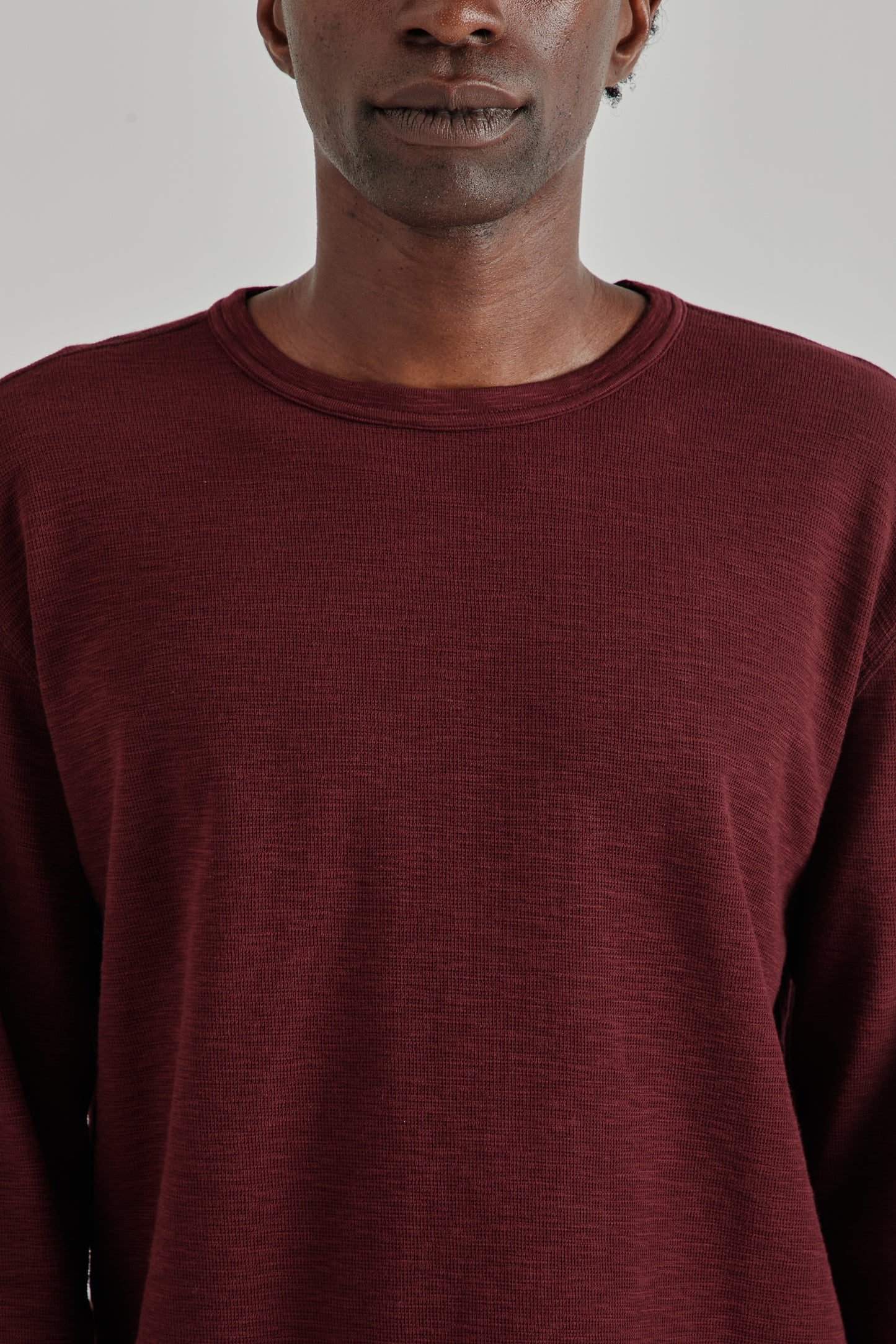 Longsleeve Waffle Tee - Burgundy