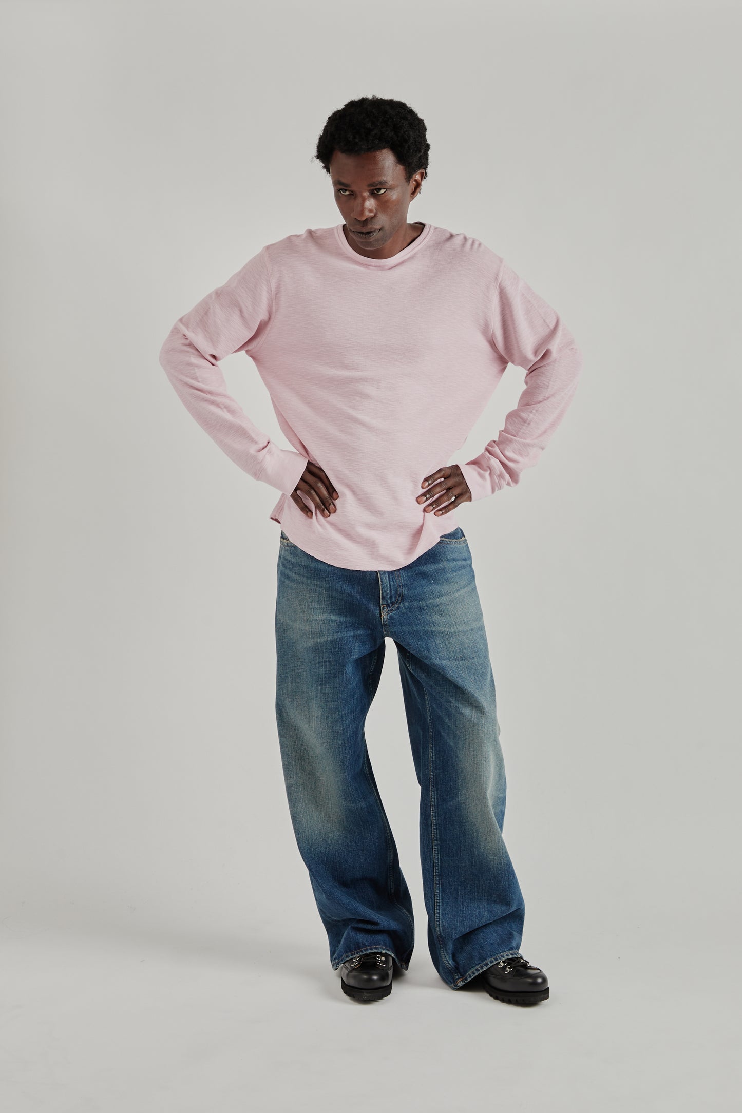 Longsleeve Waffle Tee - Pink