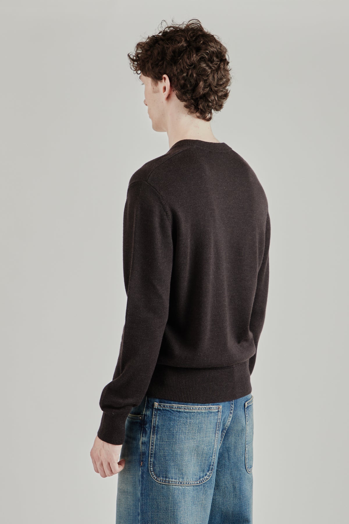 Moon Merino V Neck - Brown