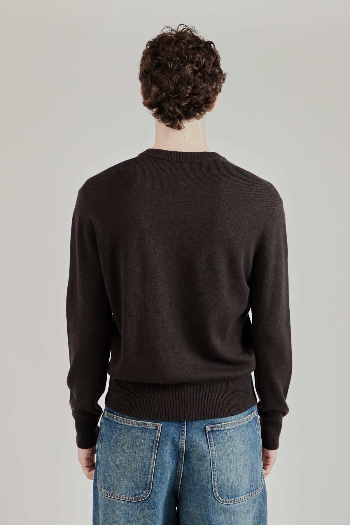 Moon Merino V Neck - Brown